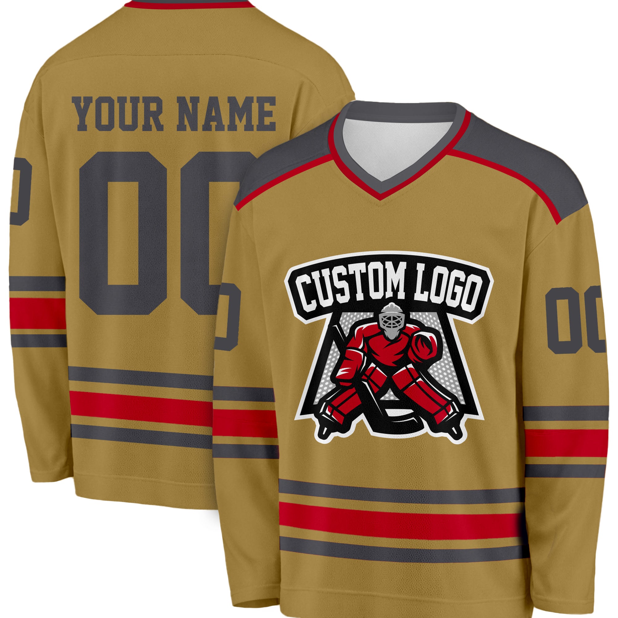 Custom Brown Hockey Jerseys – Add Your Name, Number & Logo