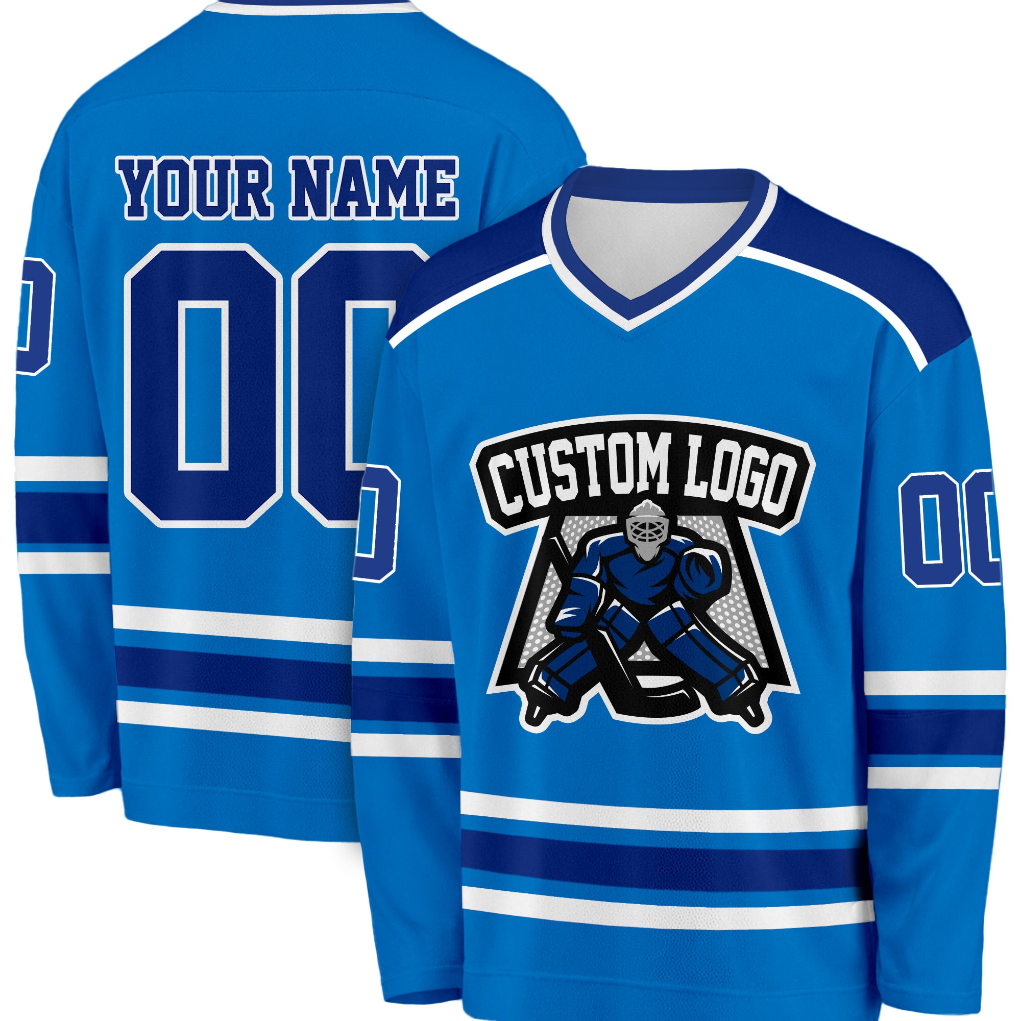 Custom Blue Hockey Jerseys – Add Your Name, Number & Logo