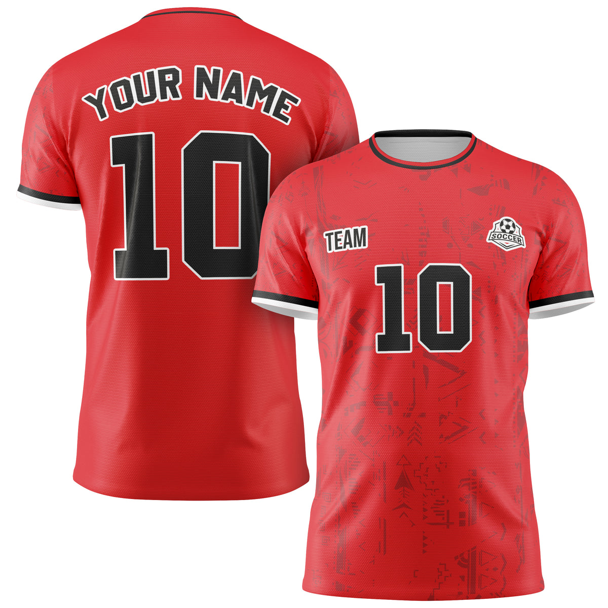 Custom Egypt Soccer Jersey 2026 Red and Black - Design Your Own