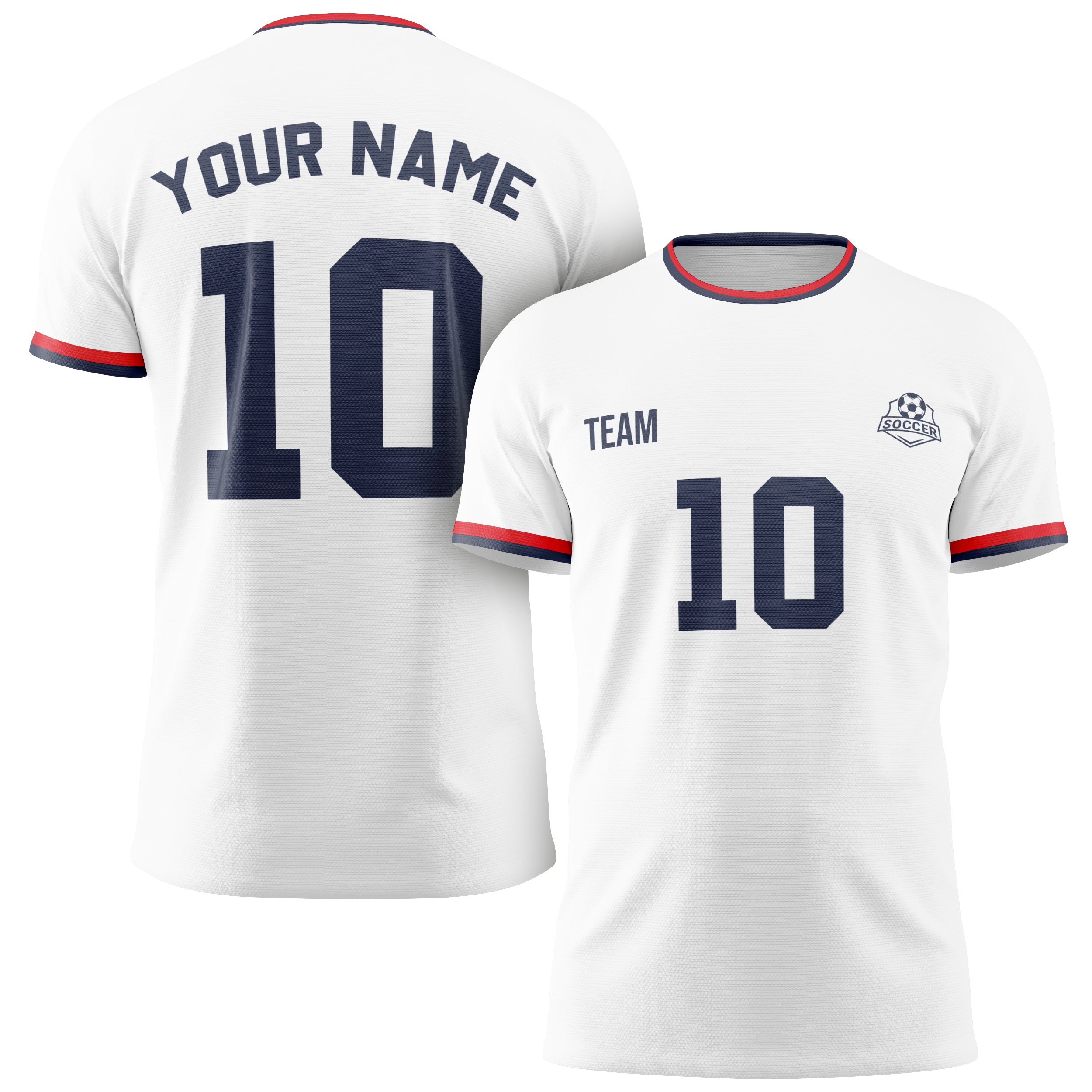 Custom France Soccer Jersey 2026 White and Navy - Design Your Own