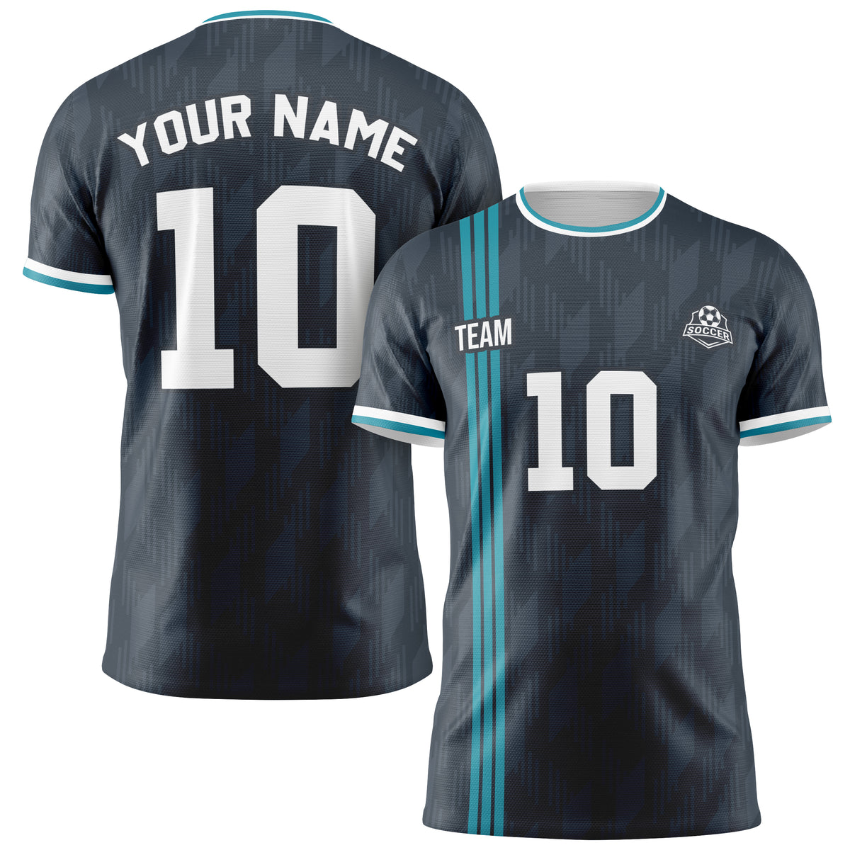 Custom Germany Soccer Jersey 2026 Midnight Blue Aqua and White - Design Your Own