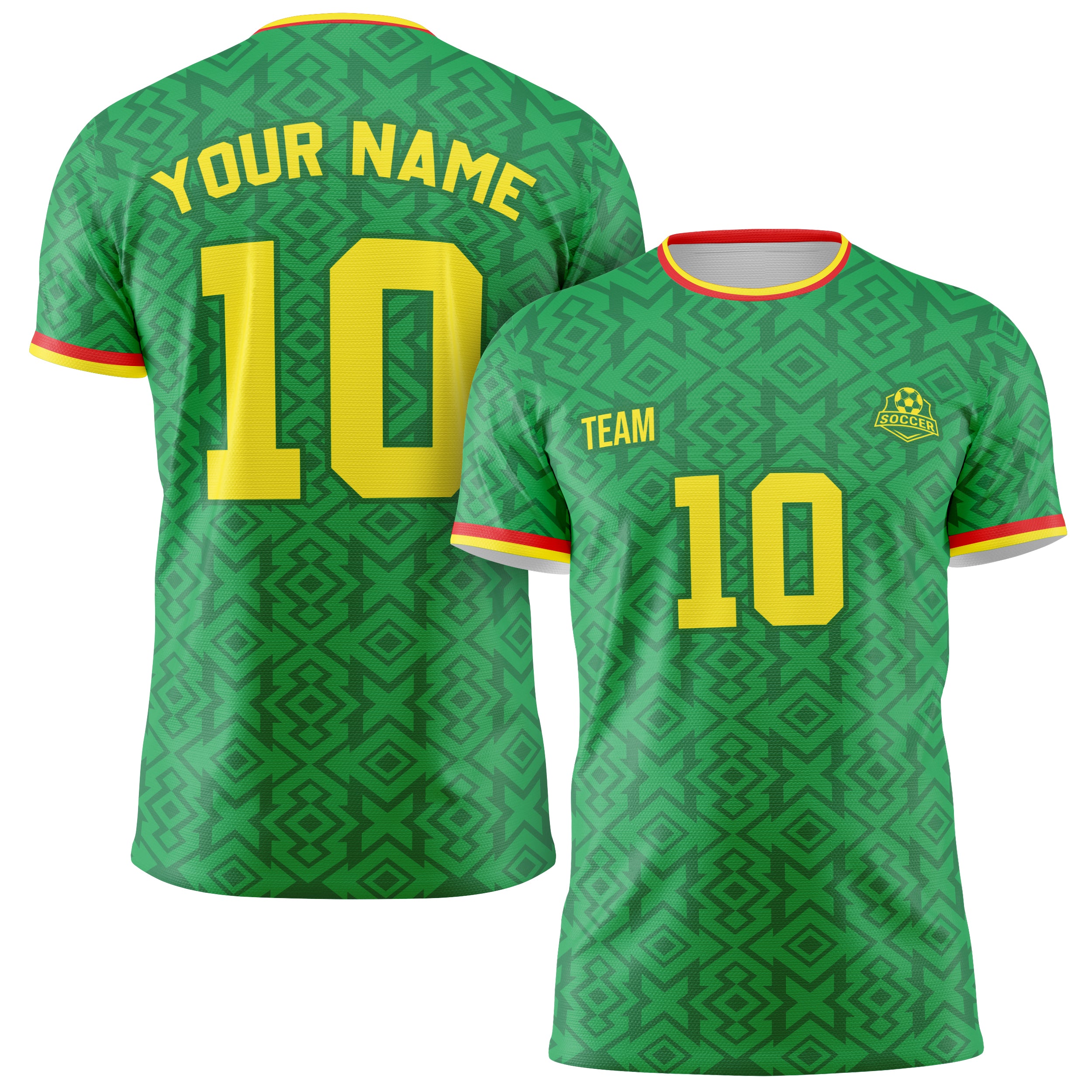 Custom Ghana Soccer Jersey 2026 Green and Yellow - Design Your Own