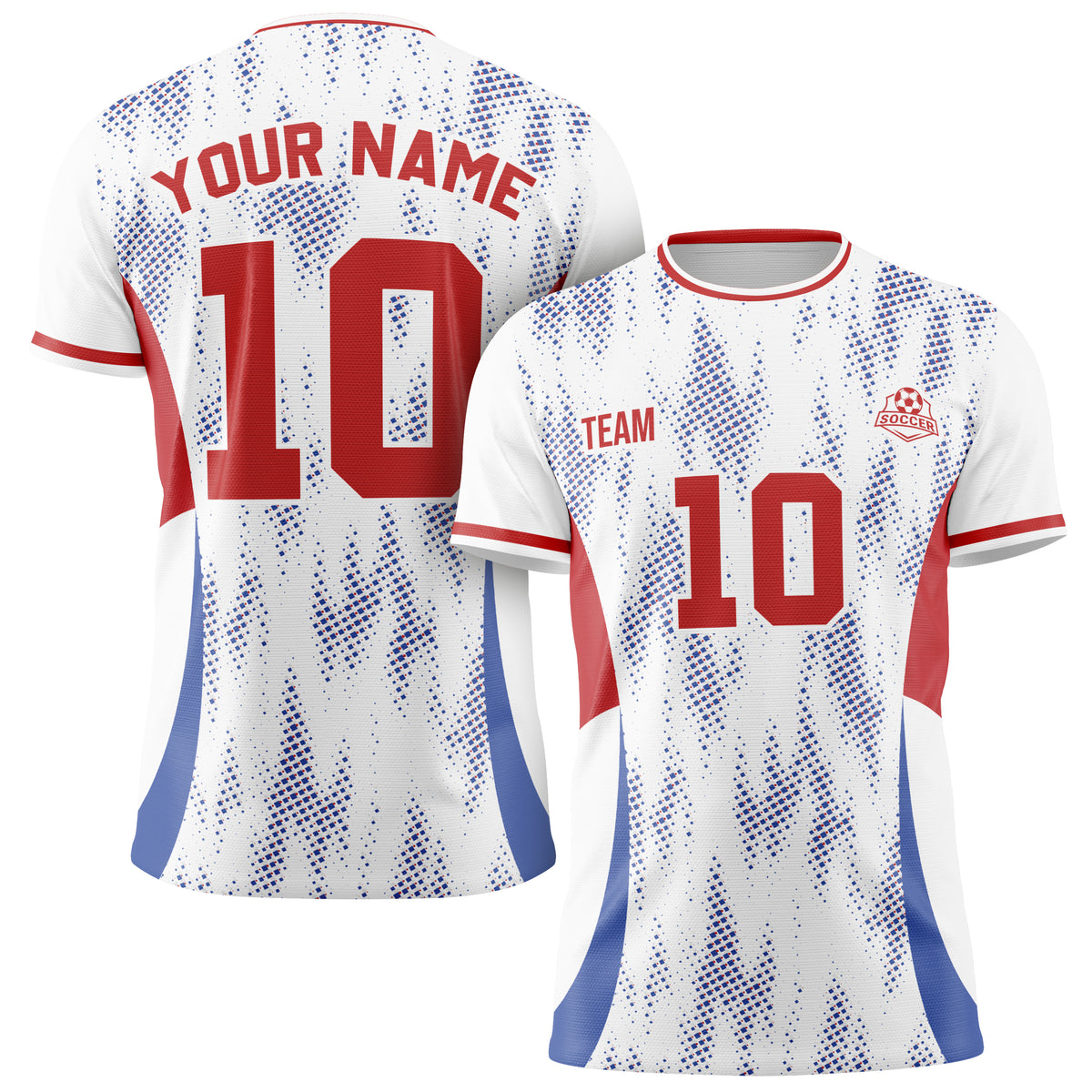 Custom Korea Soccer Jersey 2026 White Red and Blue - Design Your Own