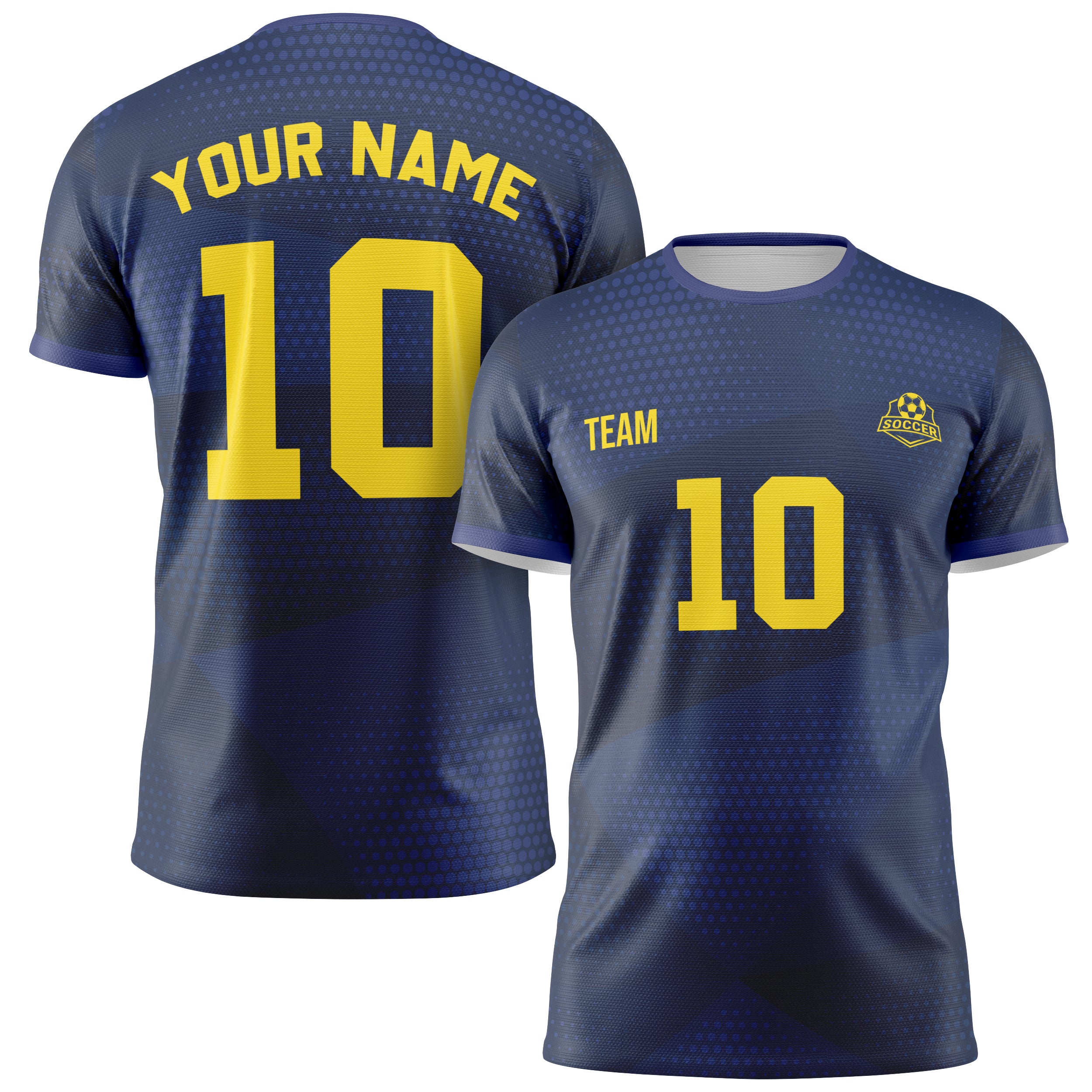 Custom Brazil Soccer Jersey 2026 Navy and Yellow - Design Your Own