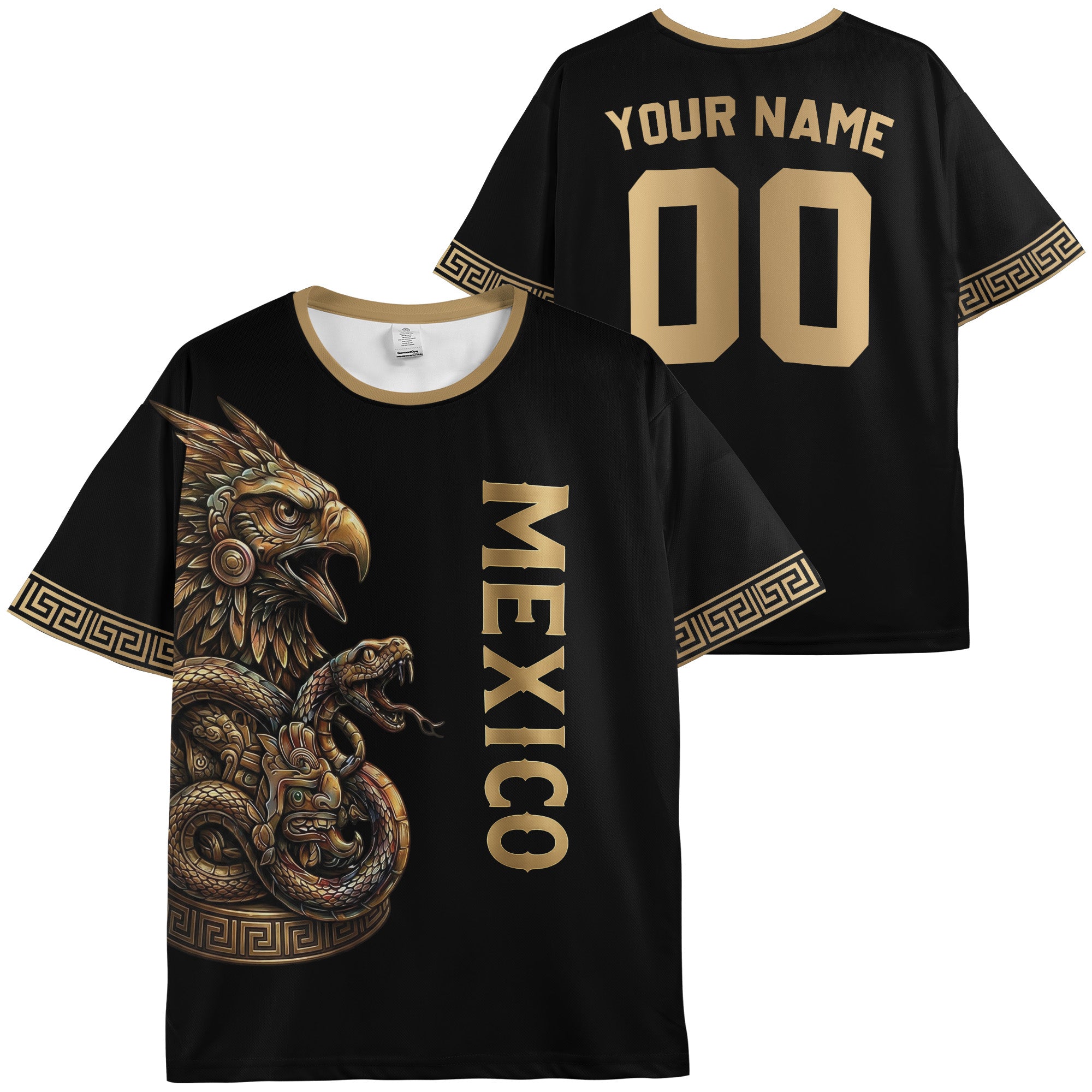 Custom Mexico Soccer Jersey Mexican Fan Aztec Eagle - Personalized Name Number