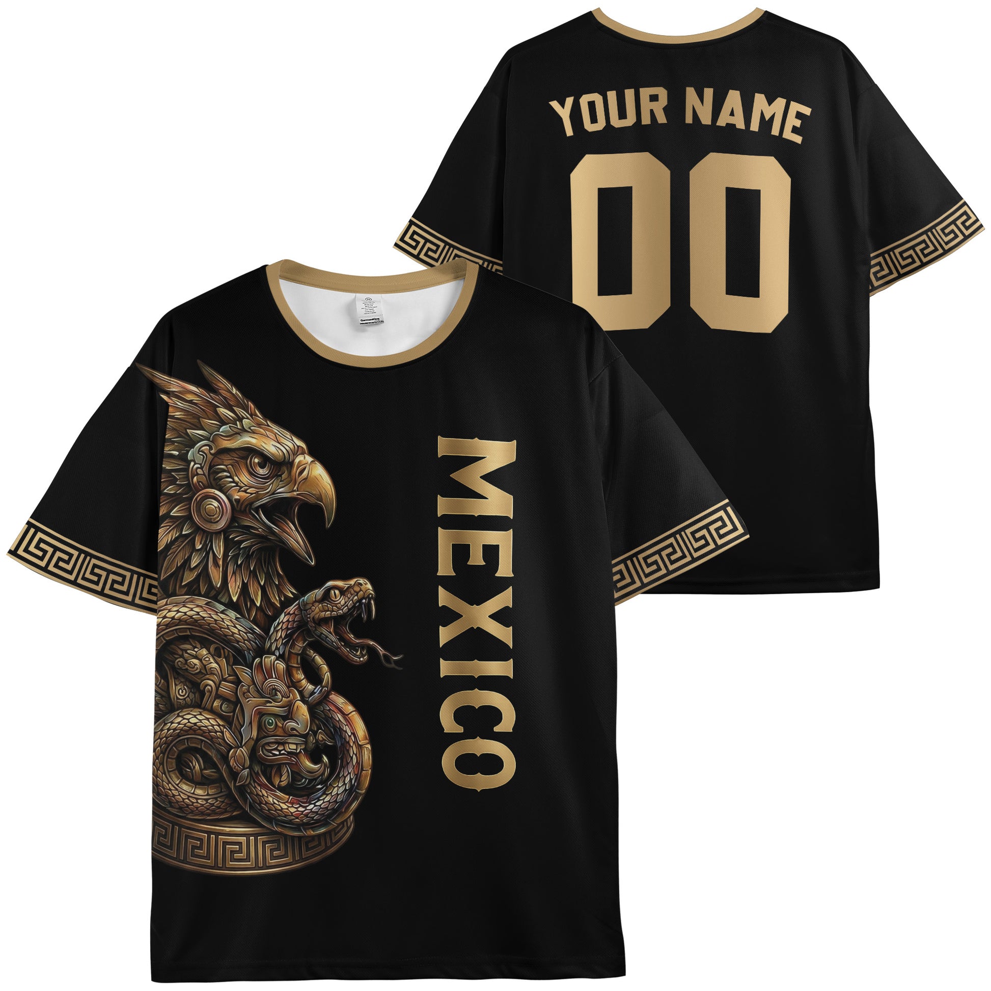 Custom Mexico Soccer Jersey Mexican Fan Aztec Eagle - Personalized Name Number