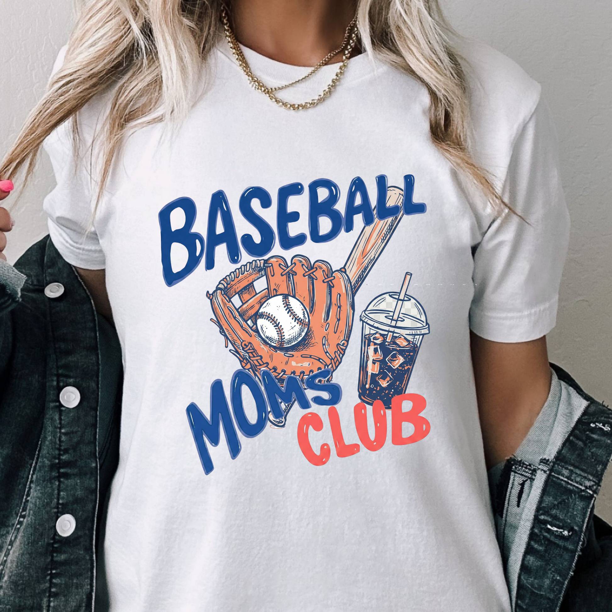 Custom T-Shirt Baseball Moms Club Black - Personalized Name Number