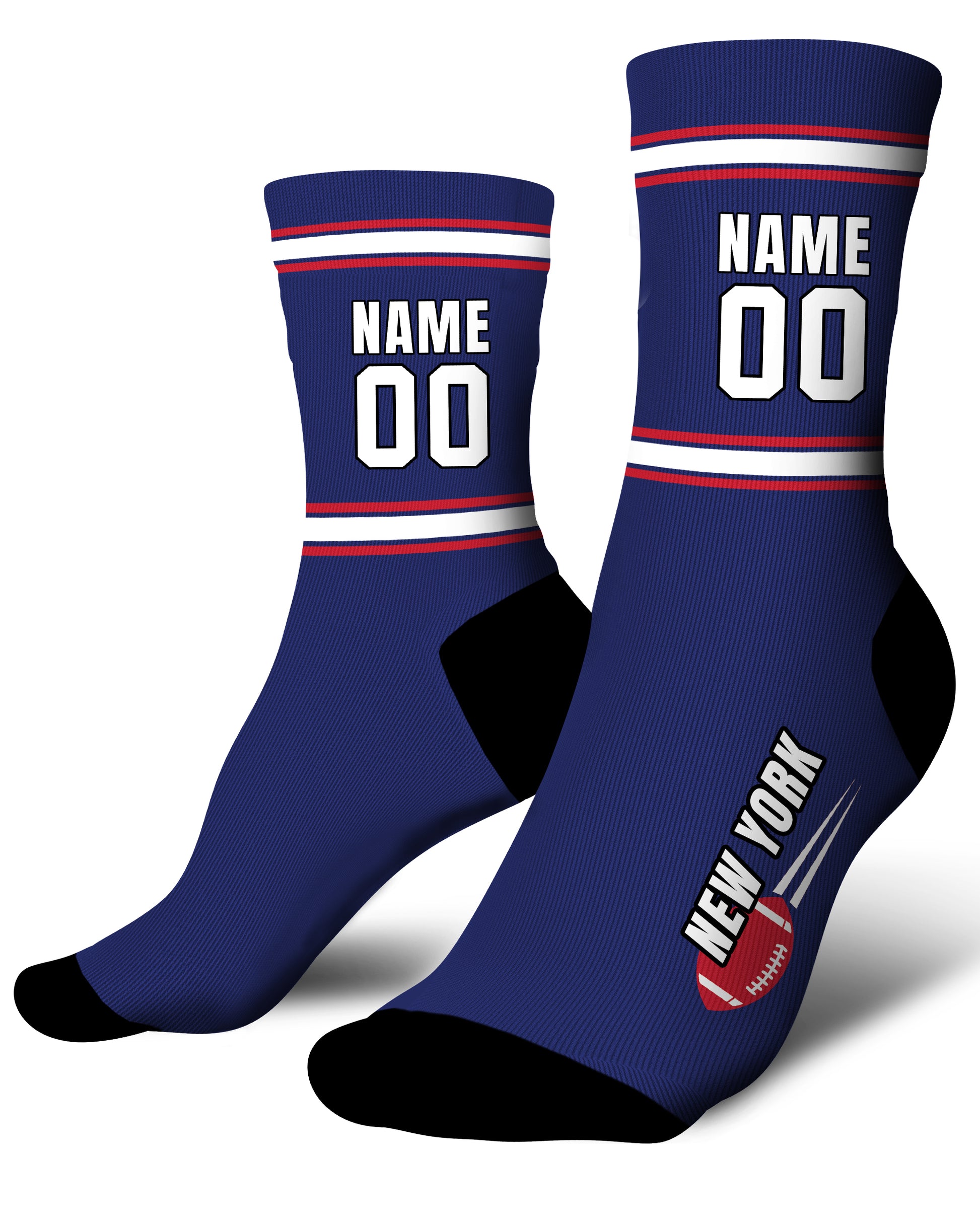 Custom City Sports Socks New York G Blue - Personalized Name Number