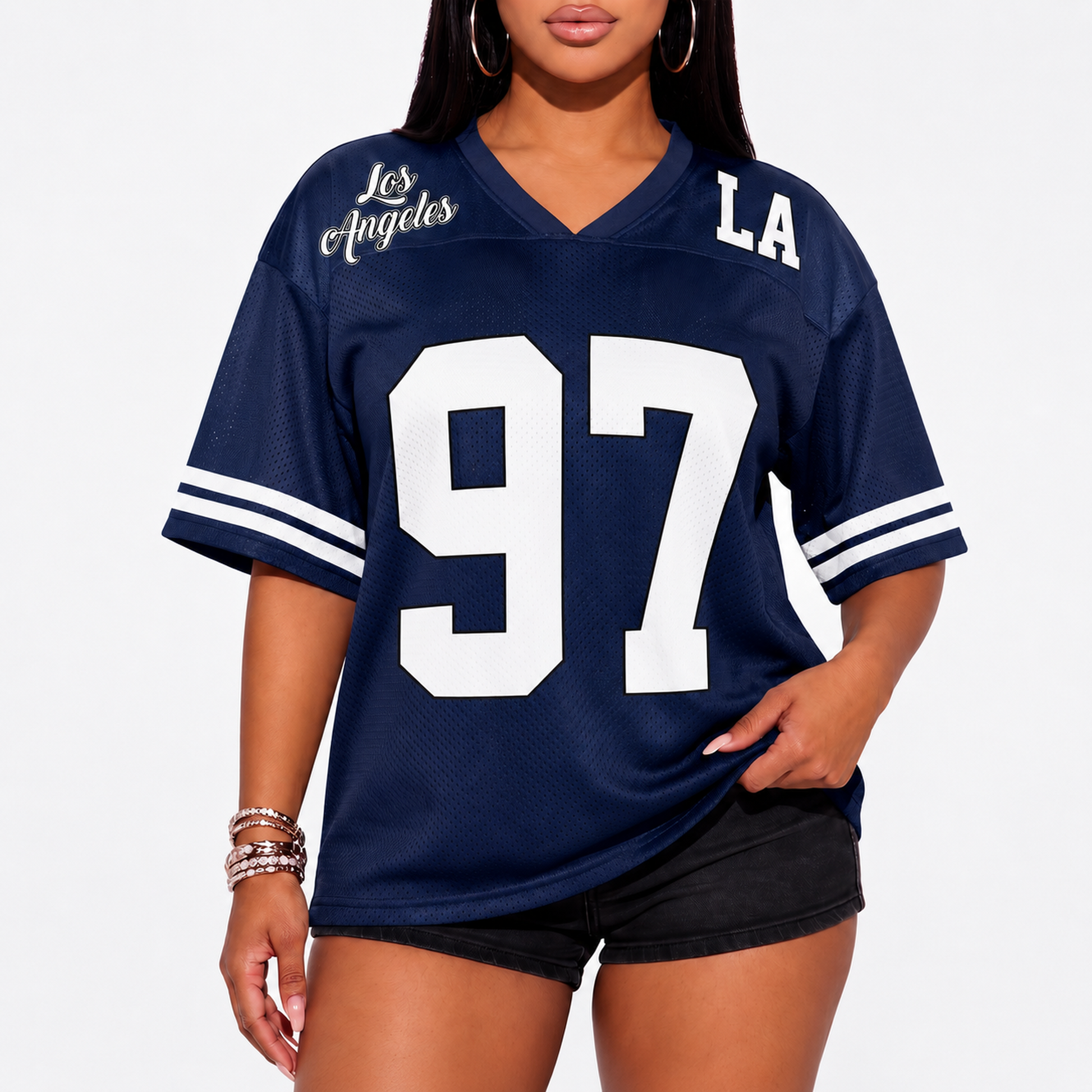 Custom Drop Shoulder Football Jersey Navy - Design Your Own