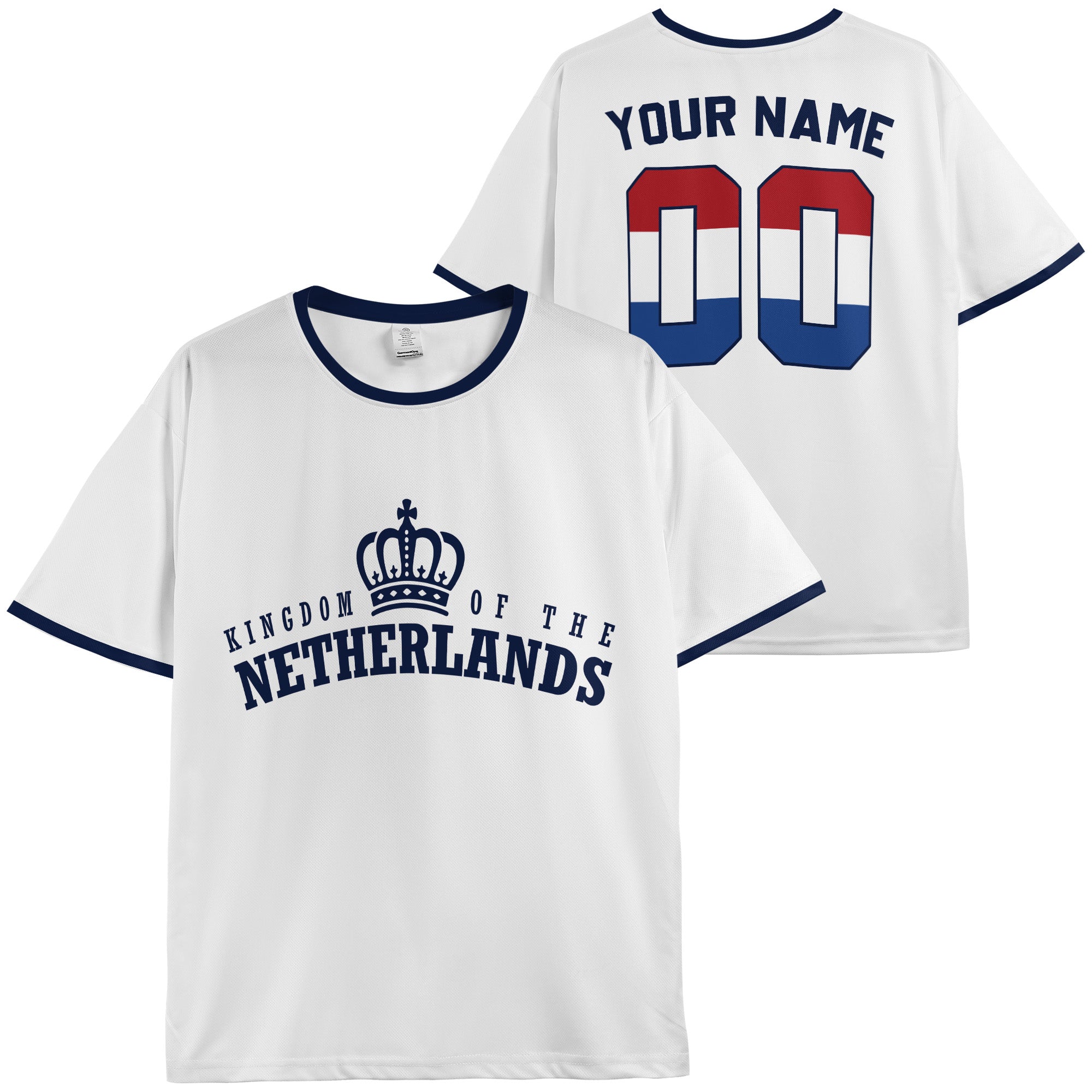 Custom Netherlands Soccer Jersey Dutch Fan Royal Crown - Personalized Name Number