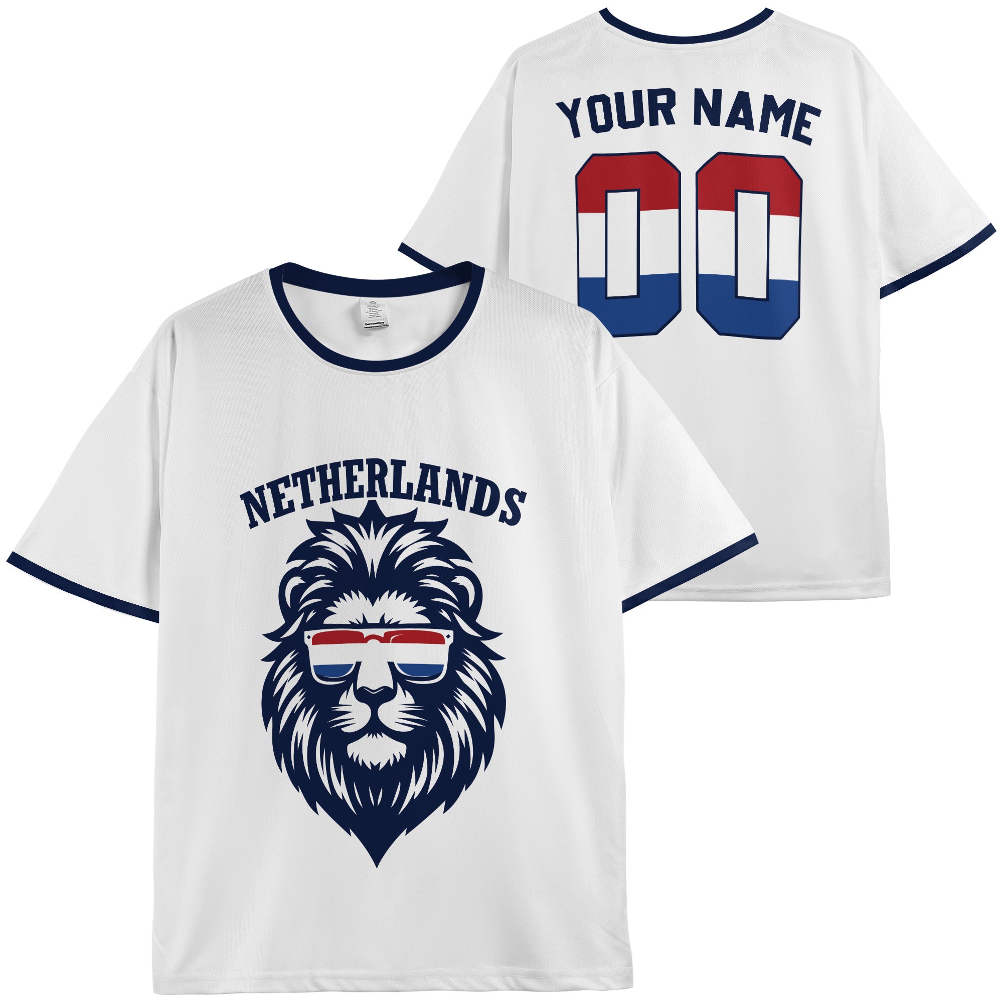 Custom Netherlands Soccer Jersey Dutch Fan Lion - Personalized Name Number