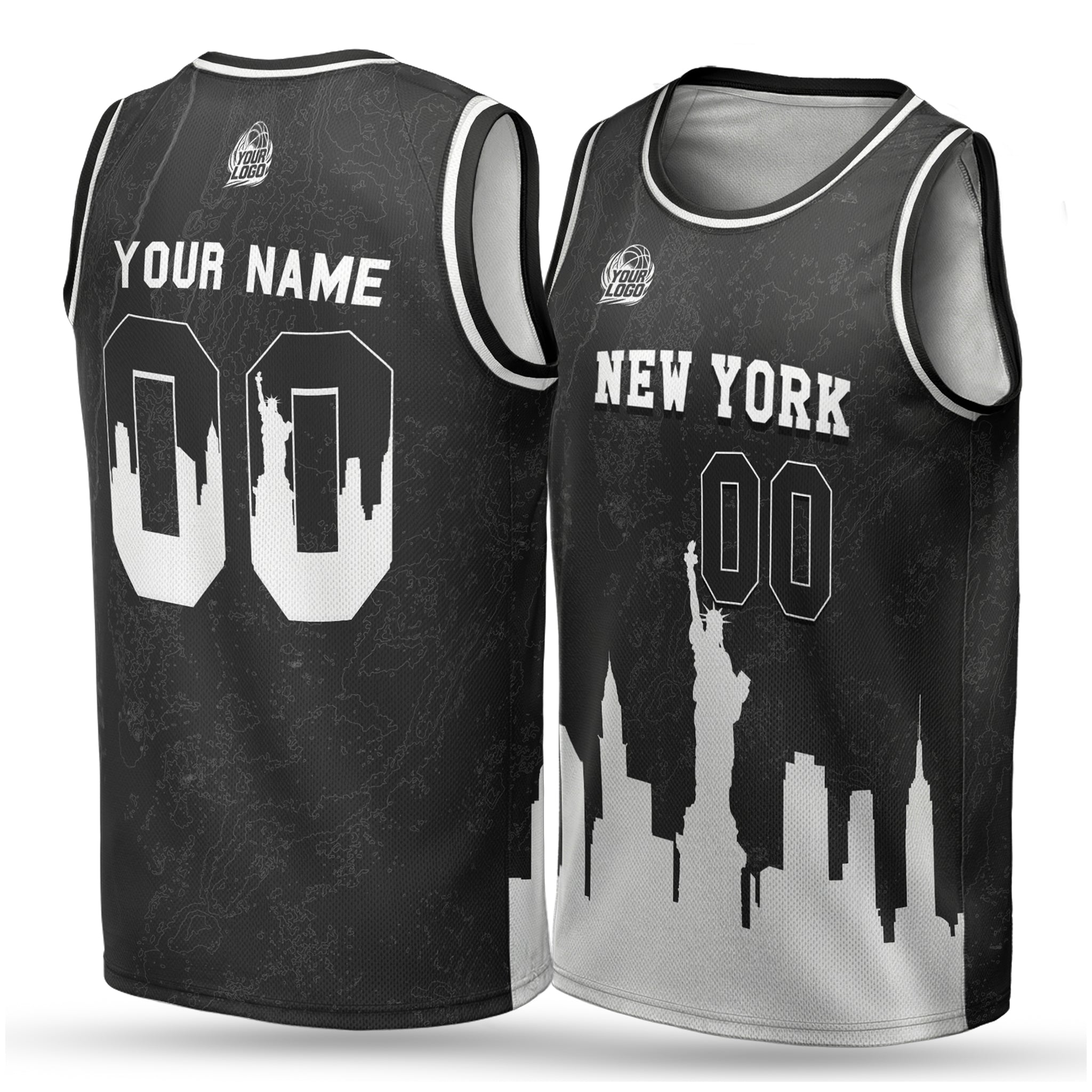 Custom City Basketball Jersey New York Grey Design - Add Your Name and Number