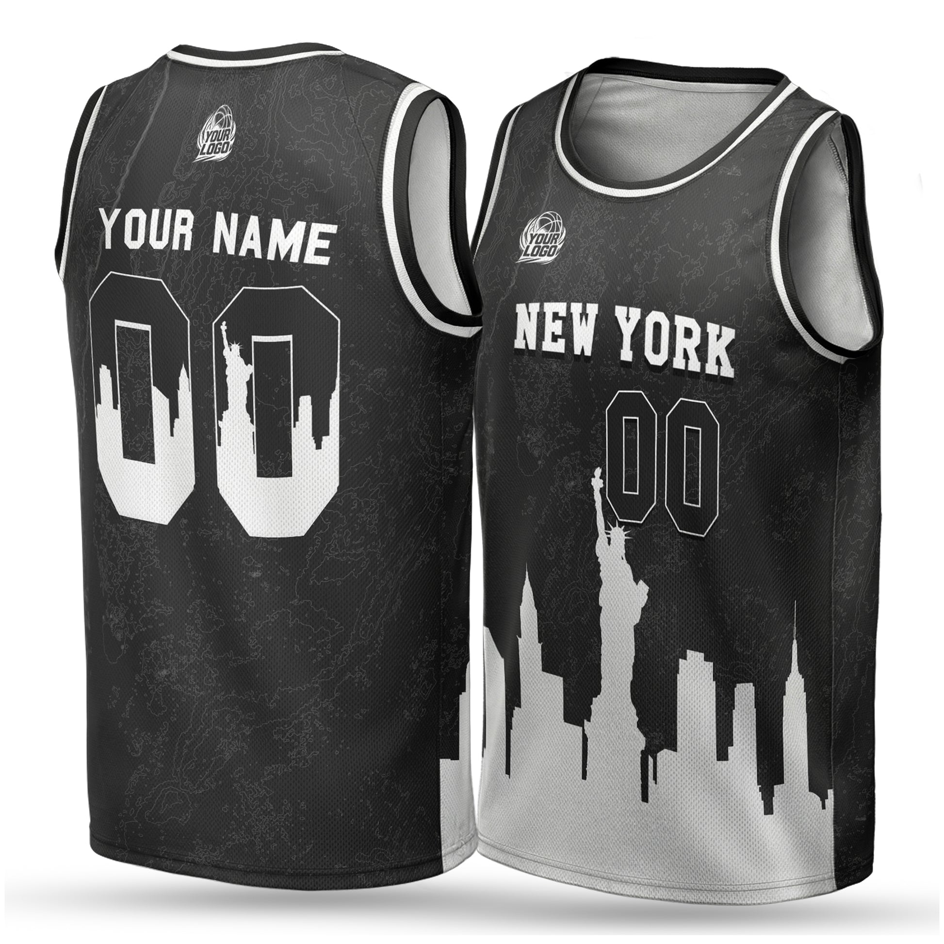 Custom City Basketball Jersey New York Grey Design - Add Your Name and Number