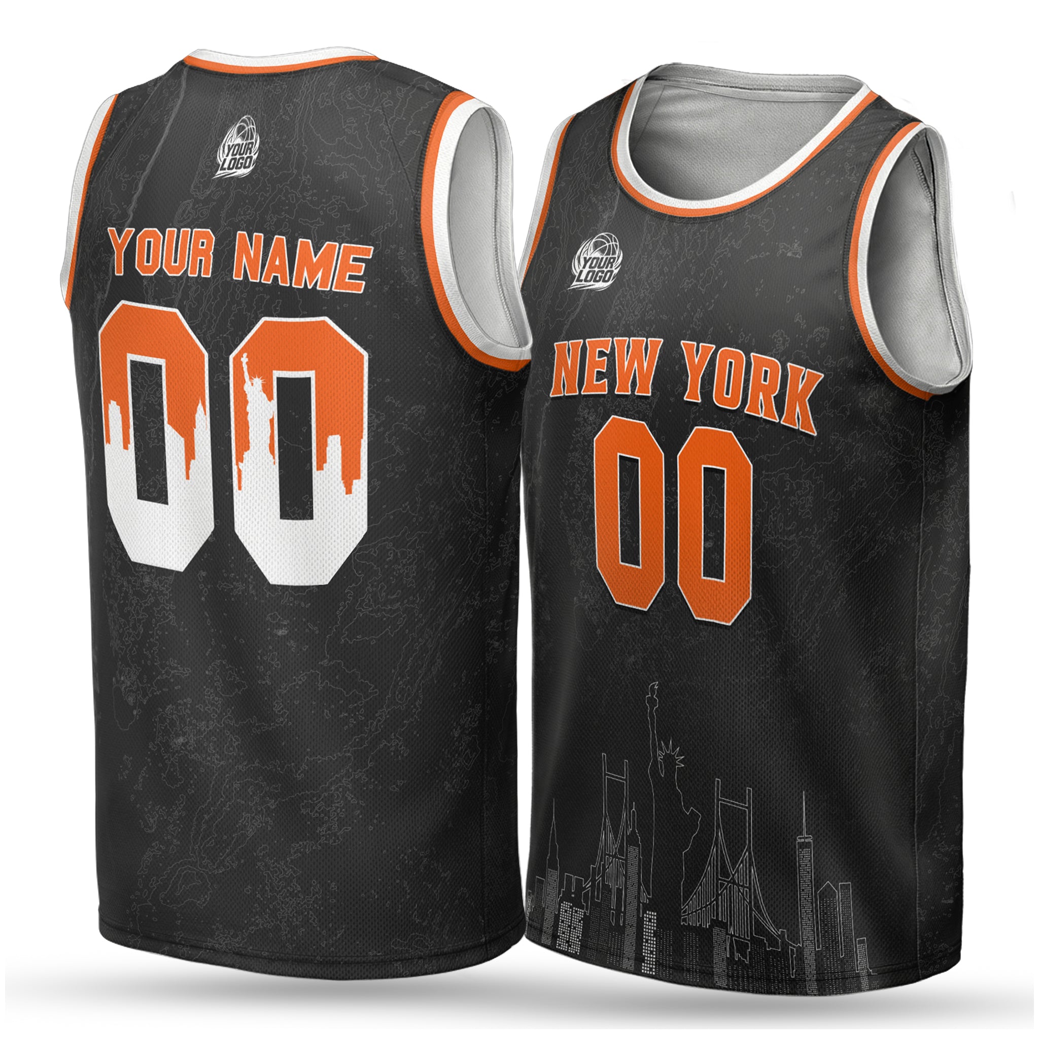 Custom City Basketball Jersey New York Orange Design - Add Your Name and Number