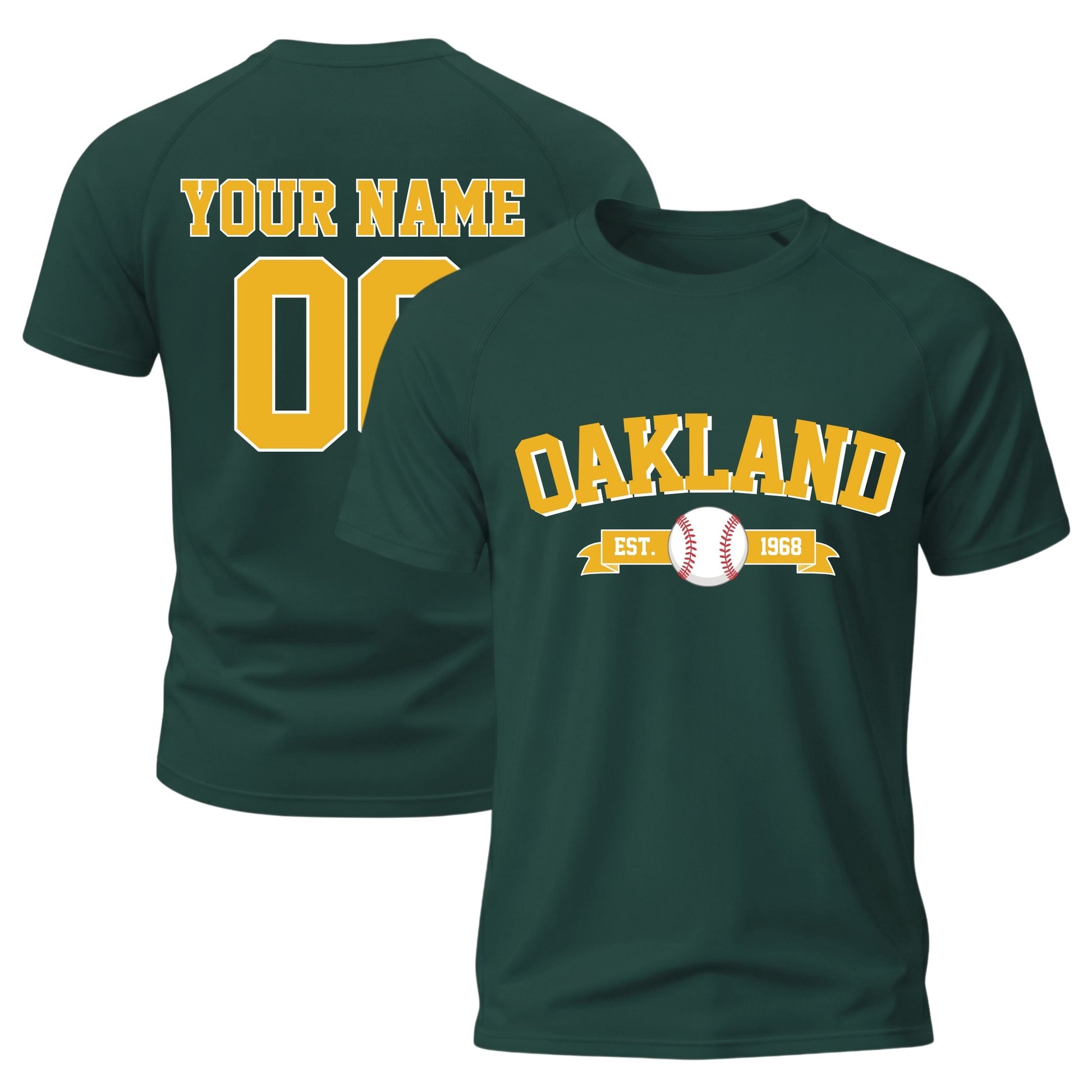 Custom City T-Shirt Baseball Style Oakland - Personalized Name Number
