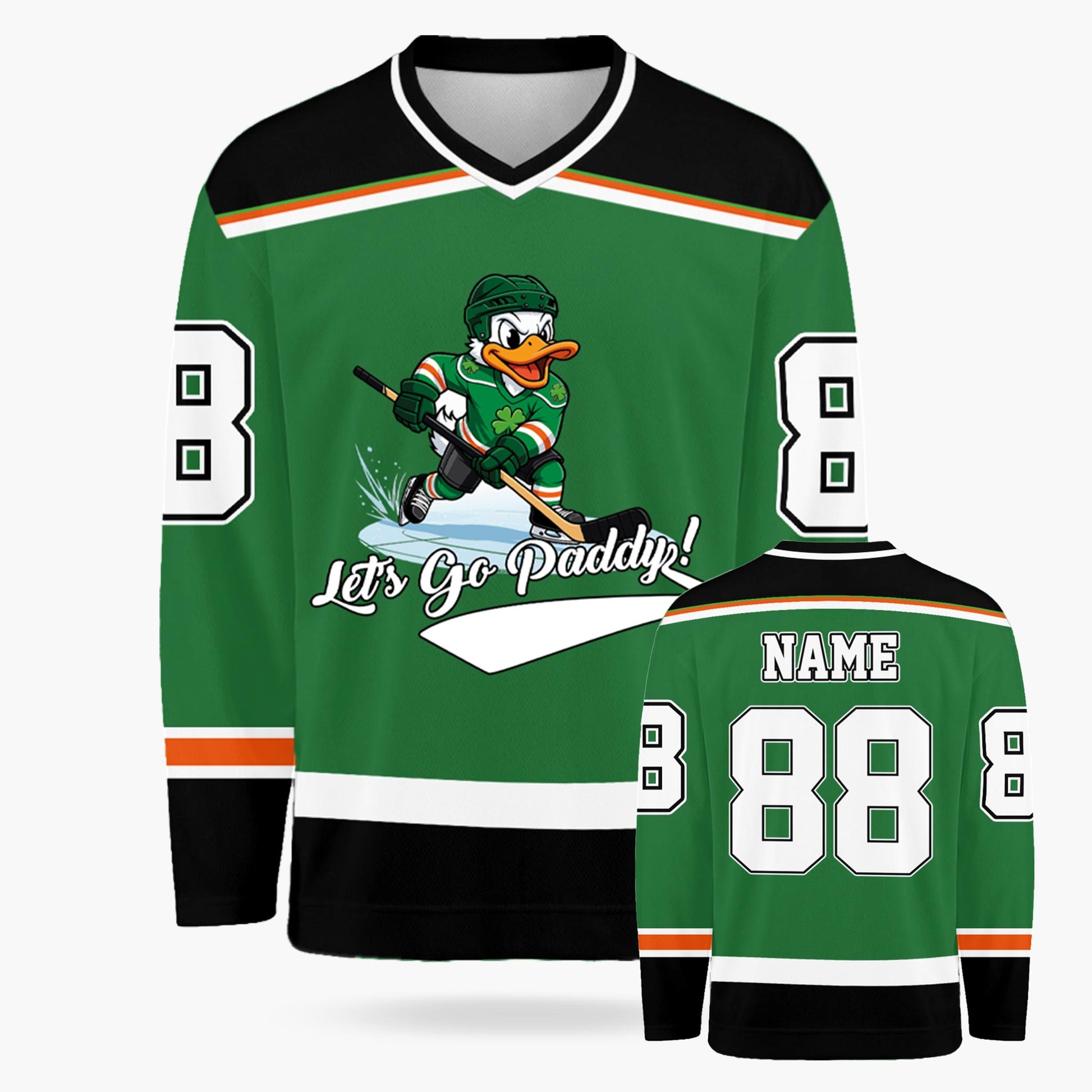 Custom St. Patrick's Day Hockey Jersey Paddy Duck - Design Your Own