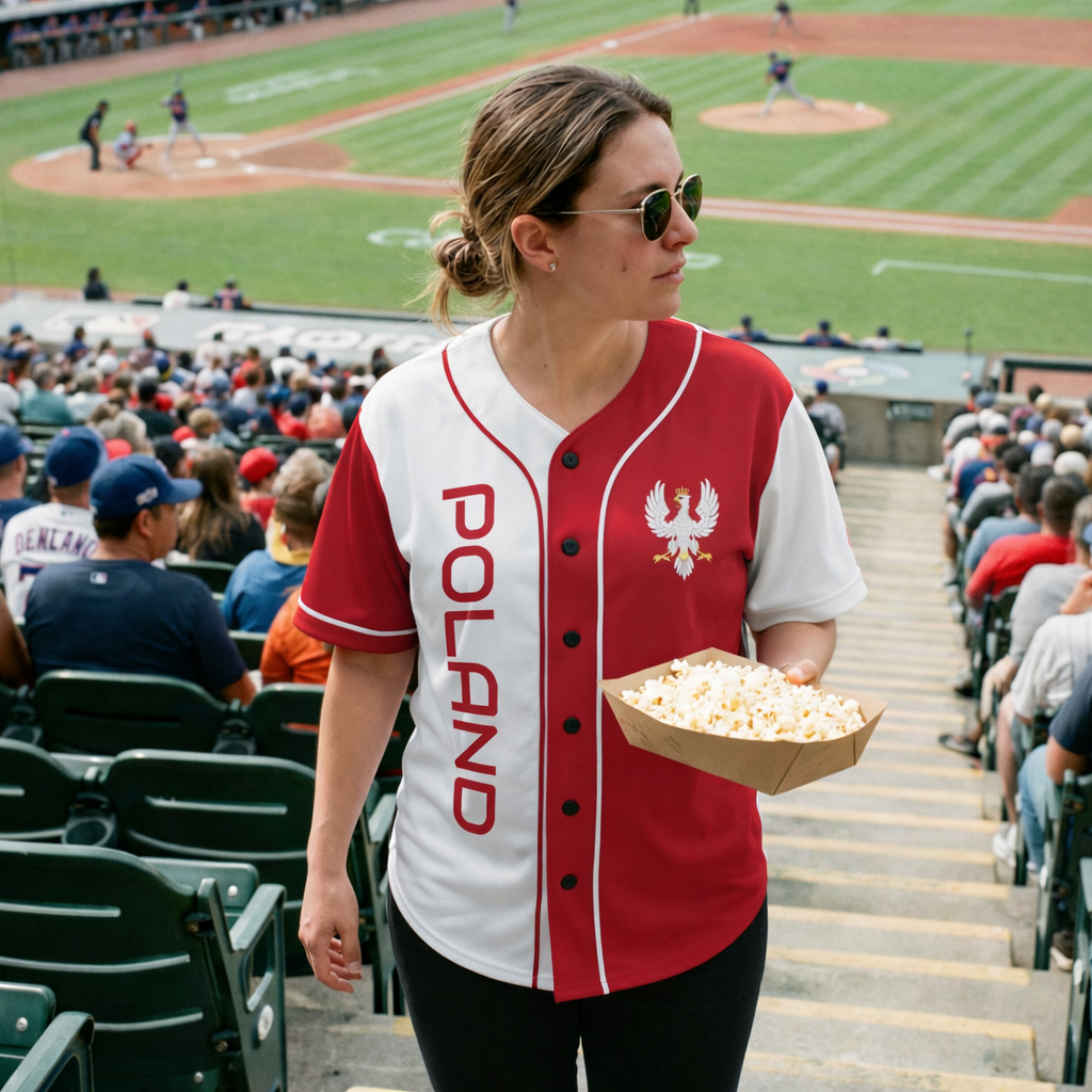 Custom Poland Baseball Jersey Polish Fan Split Eagle – Personalized Name Number