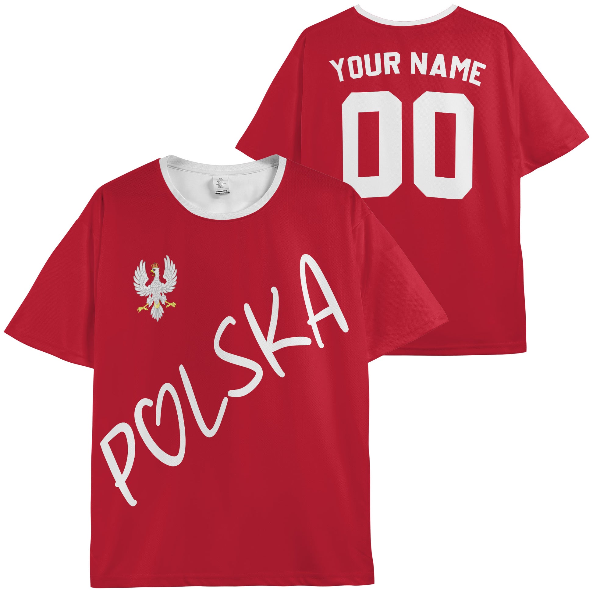 Custom Poland Soccer Jersey Polish Fan Polska Script - Personalized Name Number