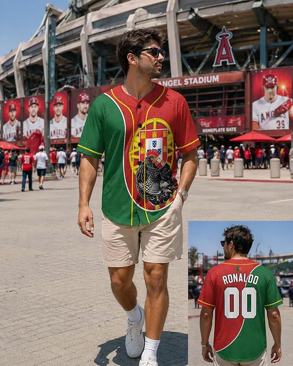 Custom Portugal Baseball Jersey Portuguese Fan Azulejo Classic – Personalized Name Number