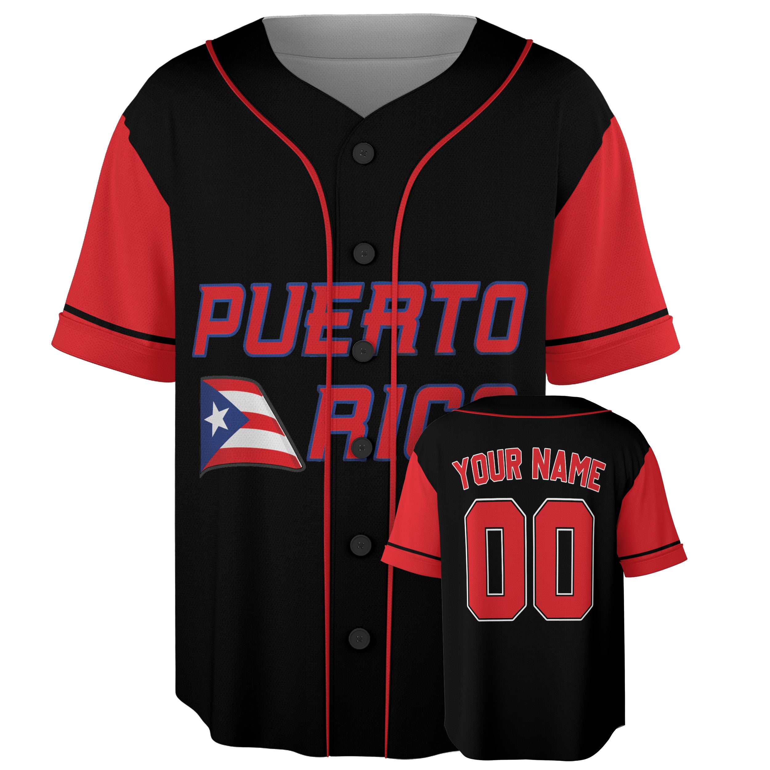 Custom Puerto Rico Baseball Jersey Puerto Rican Fan Classic Script – Personalized Name Number