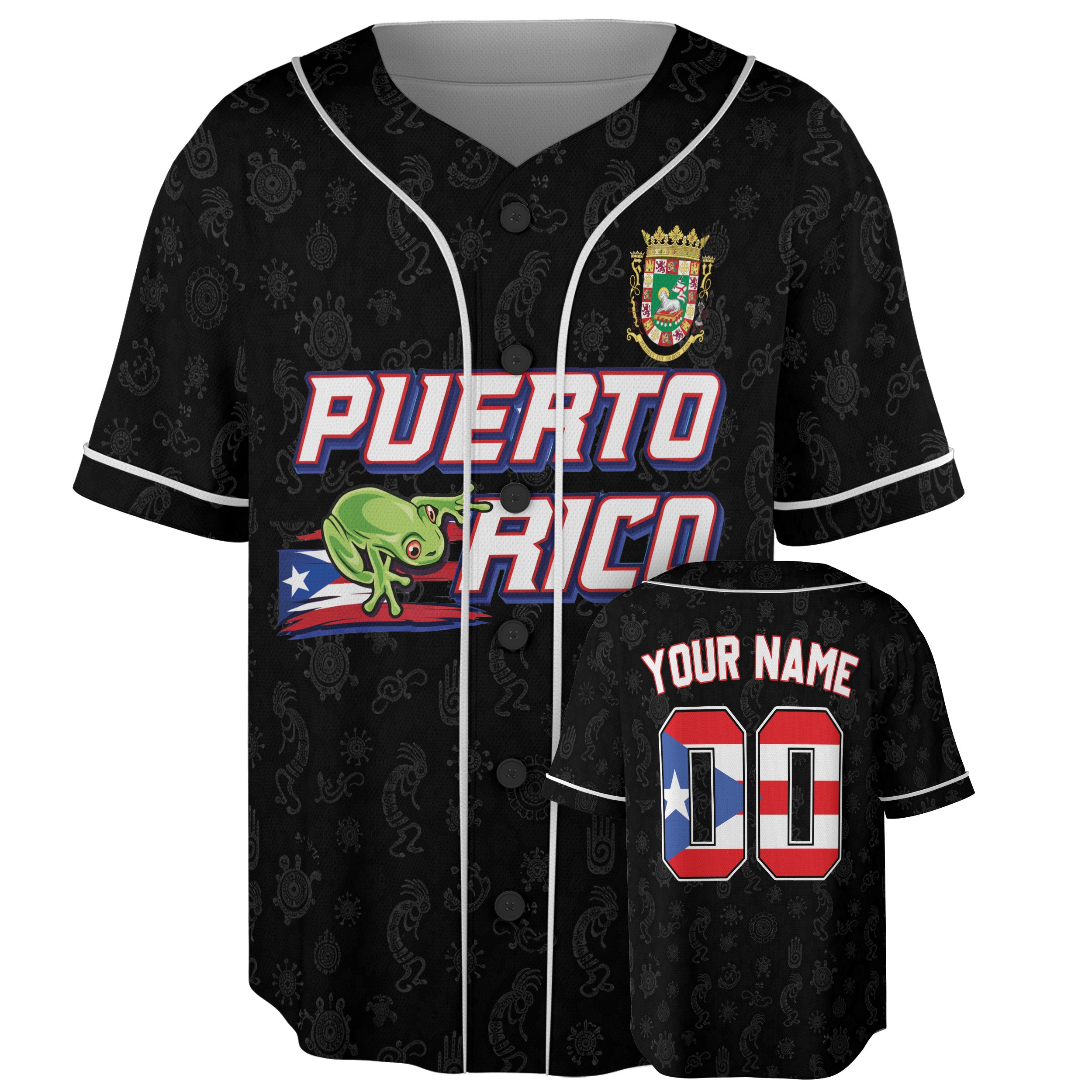 Custom Puerto Rico Baseball Jersey Puerto Rican Fan Coquí Heritage – Personalized Name Number