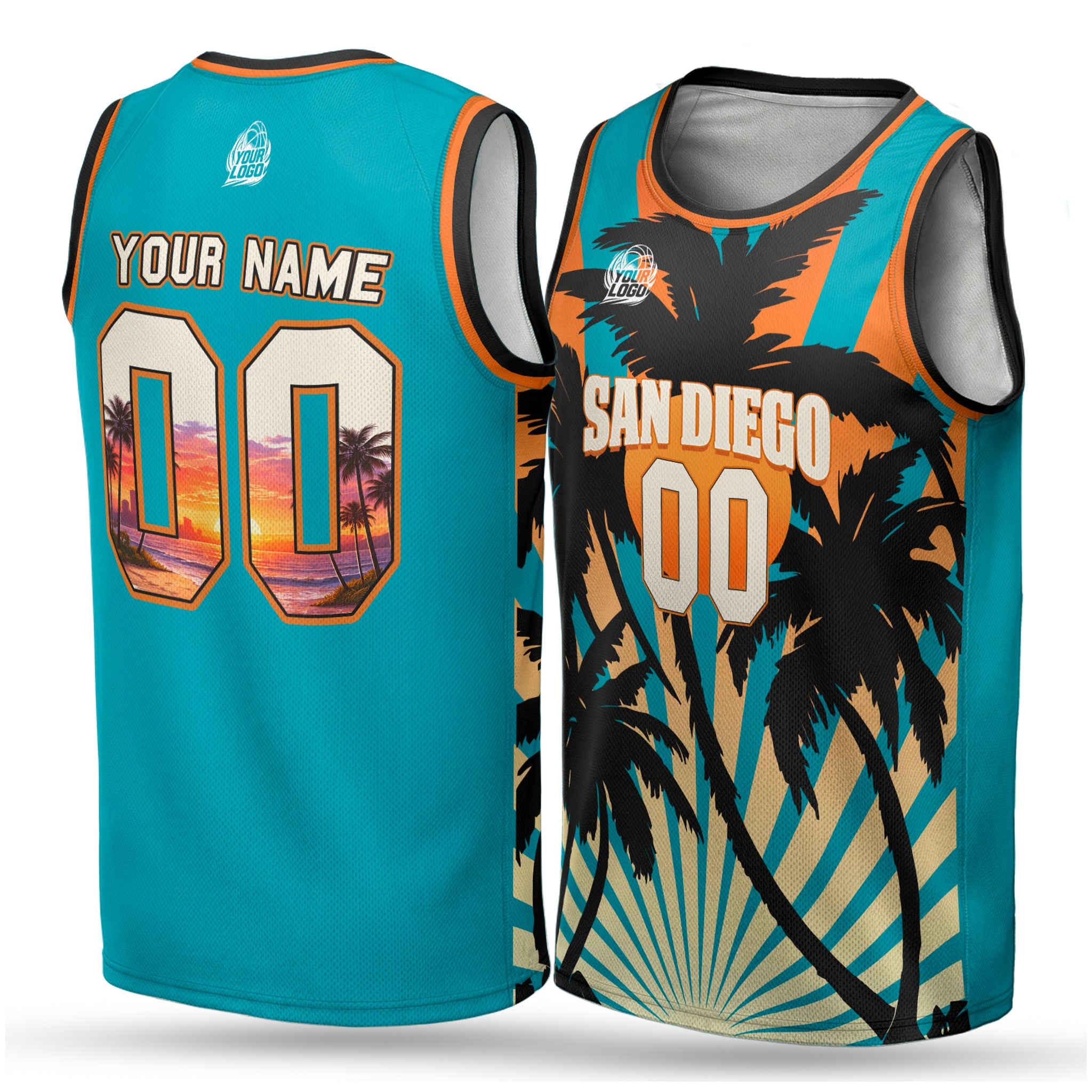 Custom City Basketball Jersey San Diego Design - Add Your Name and Number