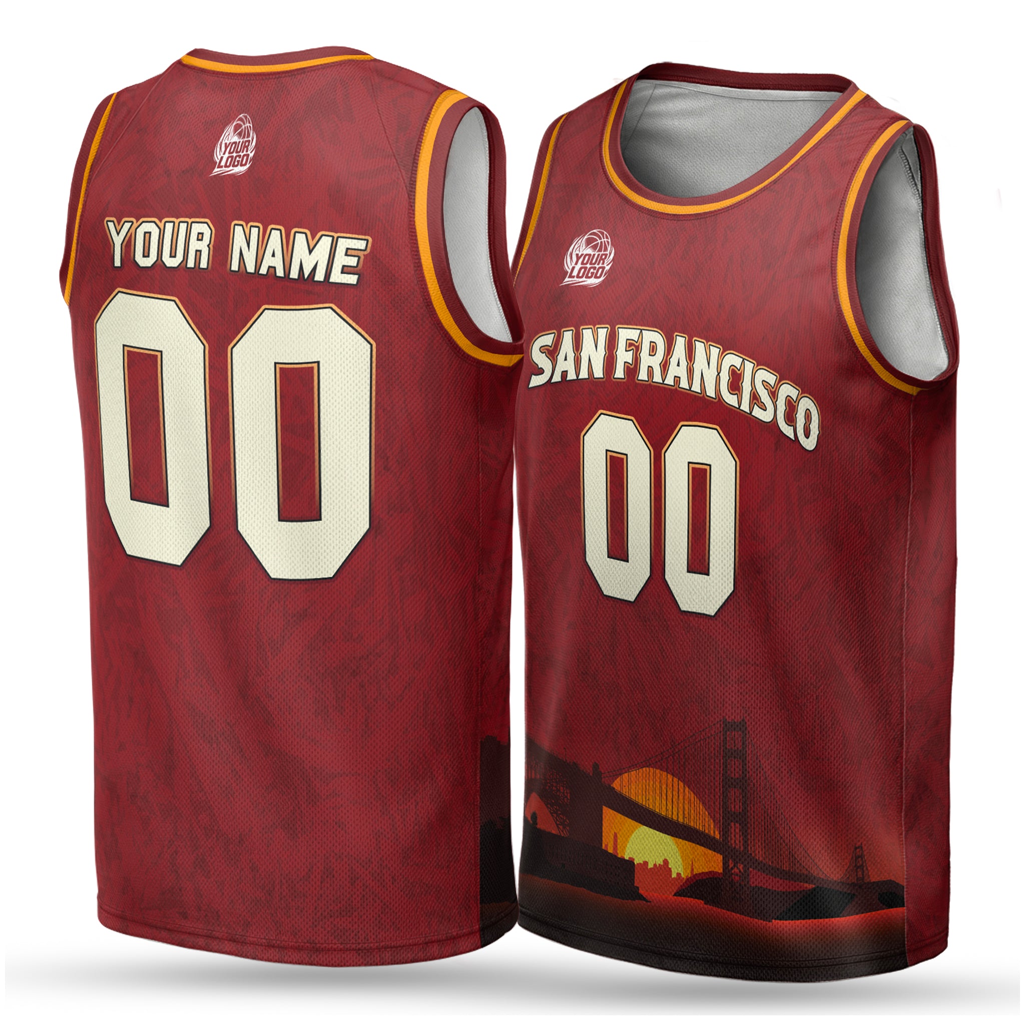 Custom City Basketball Jersey San Francisco Design - Add Your Name and Number
