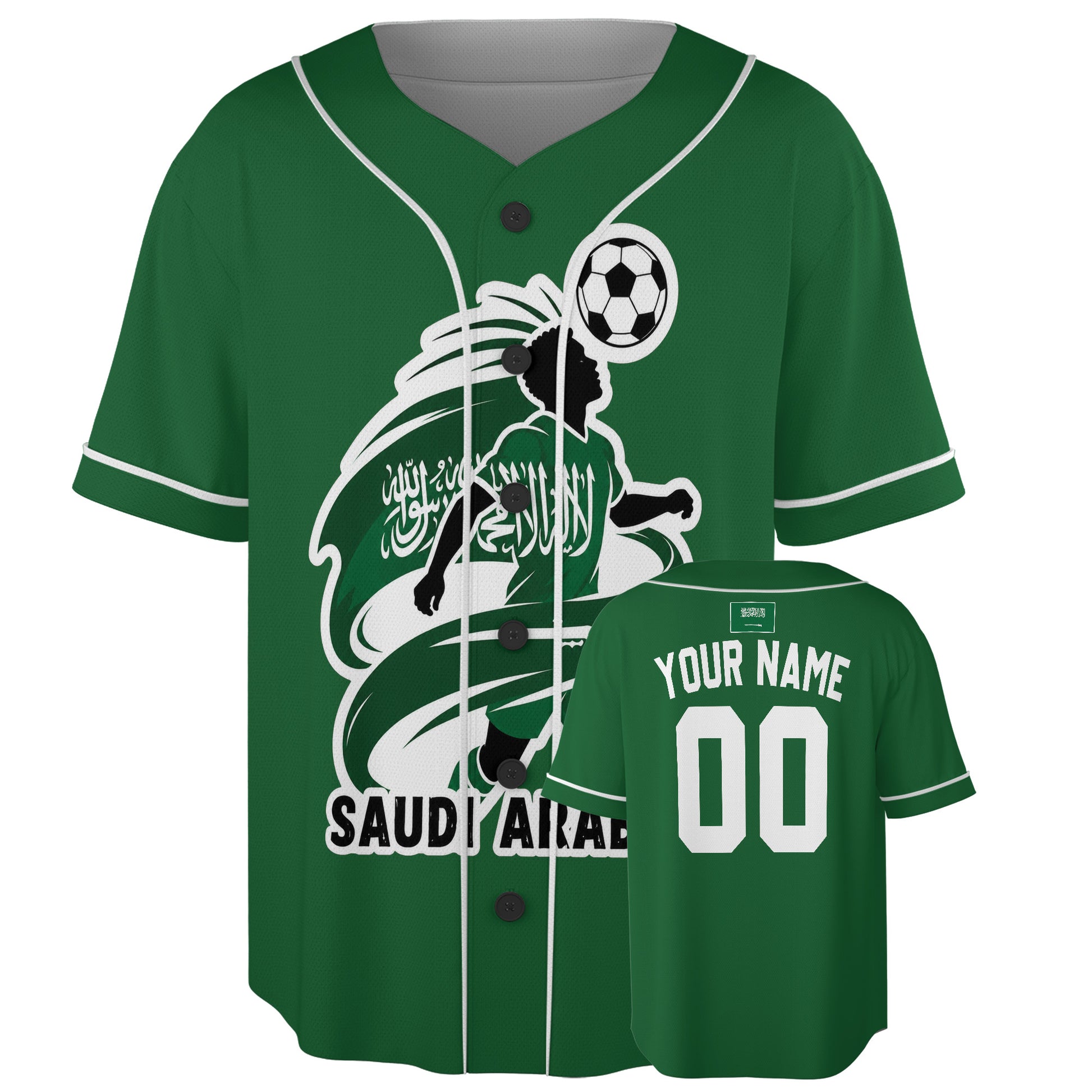 Custom Saudi Arabia Baseball Jersey Saudi Fan Player Splash – Personalized Name Number