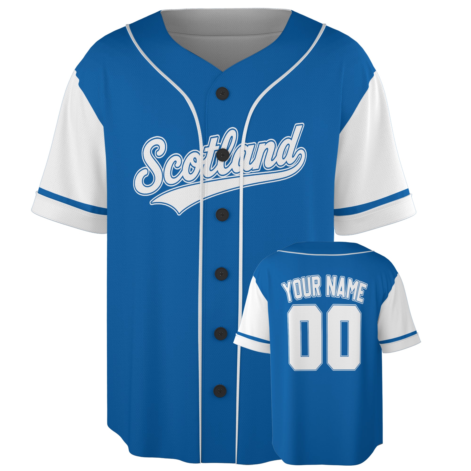 Custom Scotland Baseball Jersey Scottish Fan Classic Script – Personalized Name Number