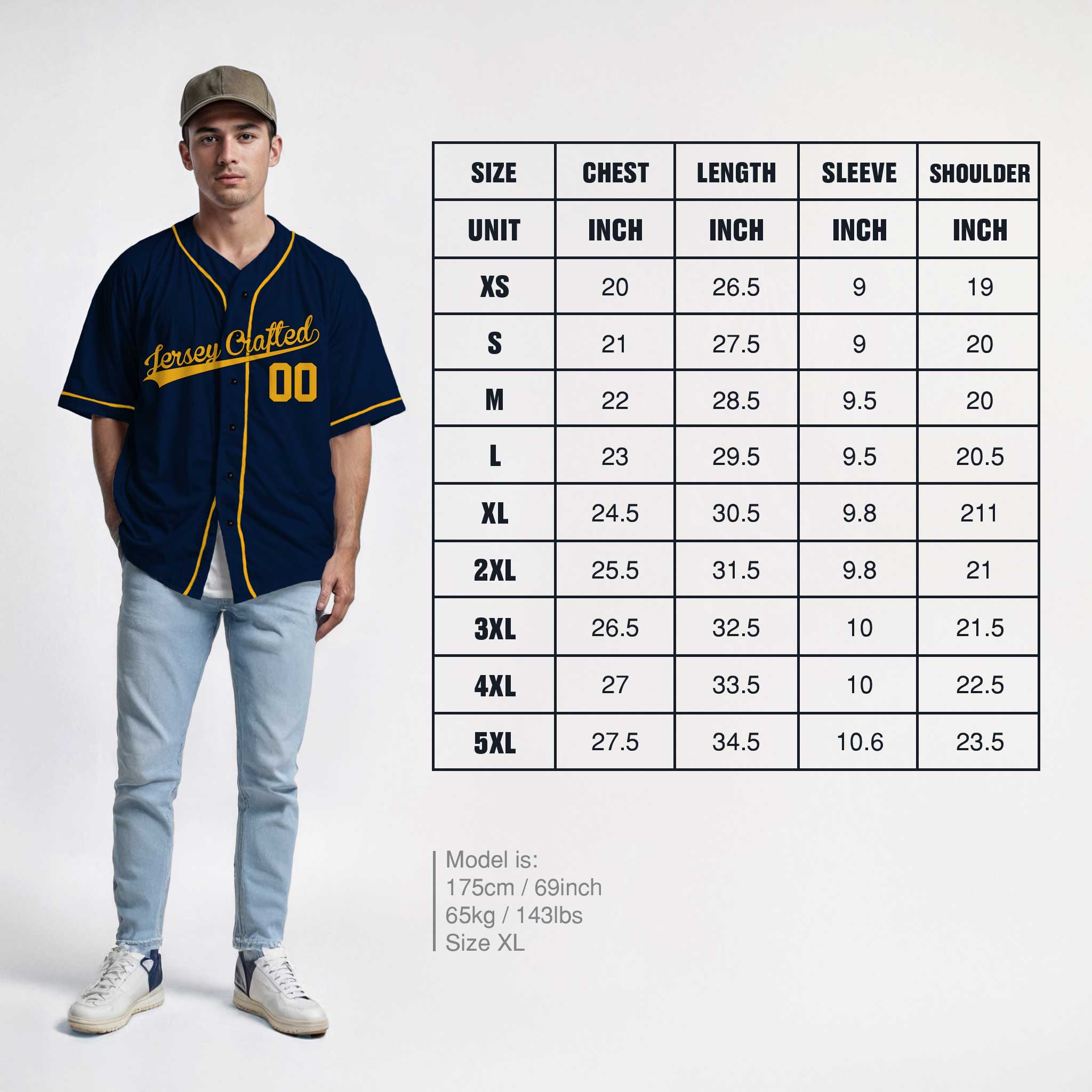 Custom Baseball Jersey Navy and Yellow With Piping - Design