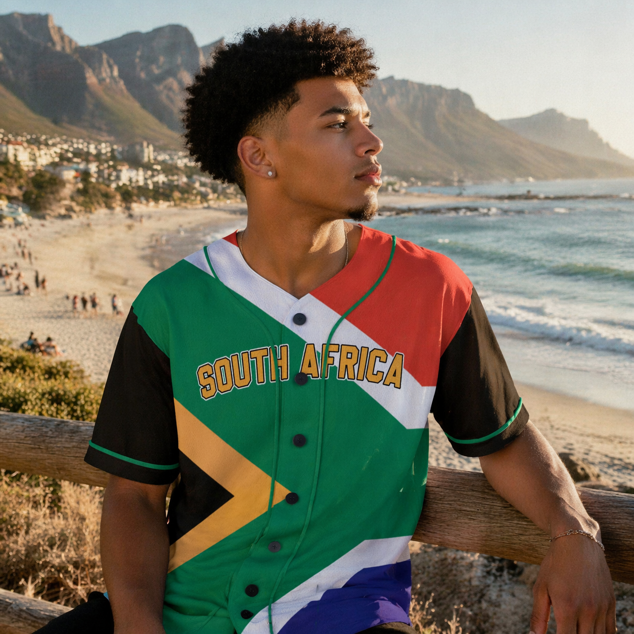 Custom South Africa Baseball Jersey South African Fan Heritage Pattern – Personalized Name Number