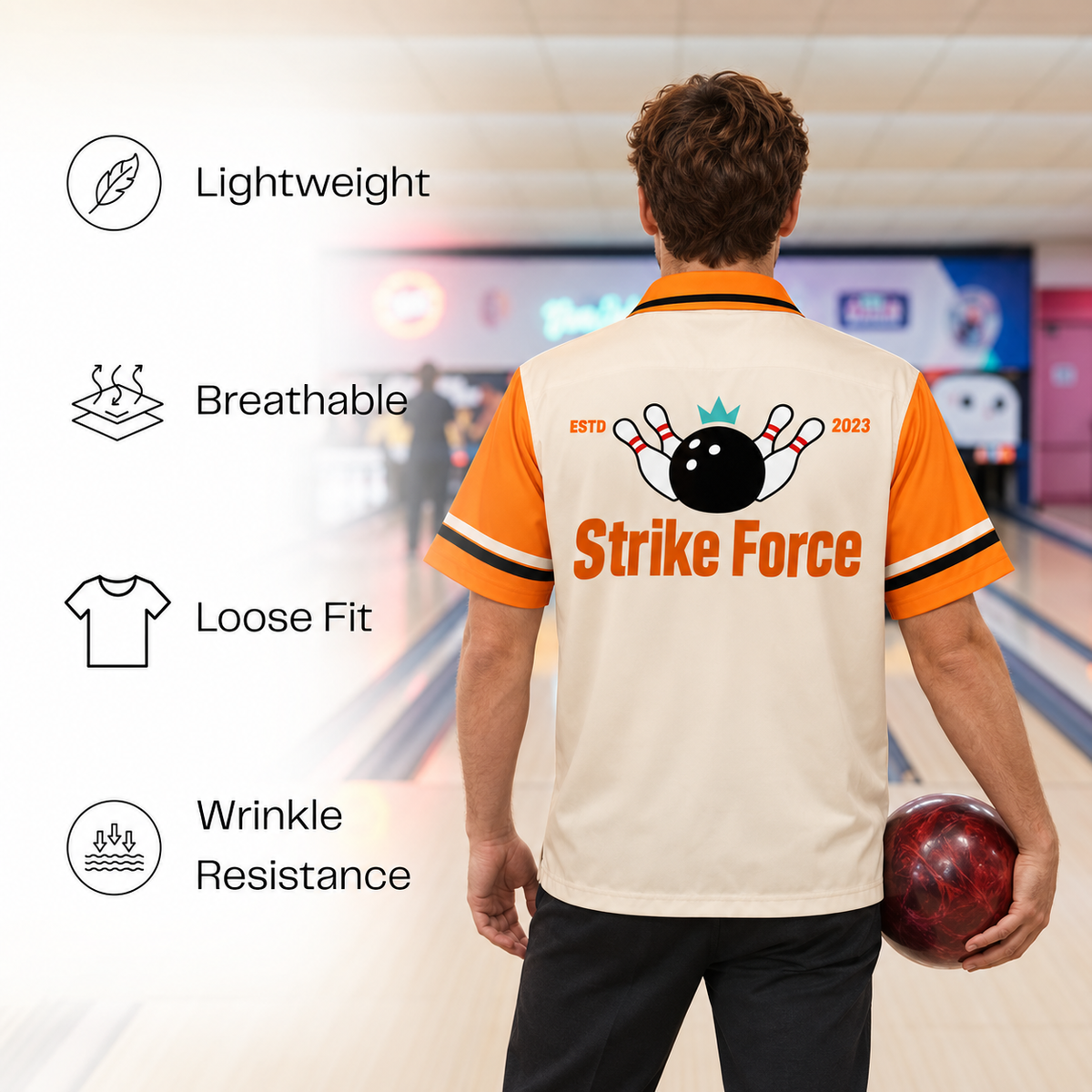 Custom Bowling Jersey Red – Add Your Name and Team Name