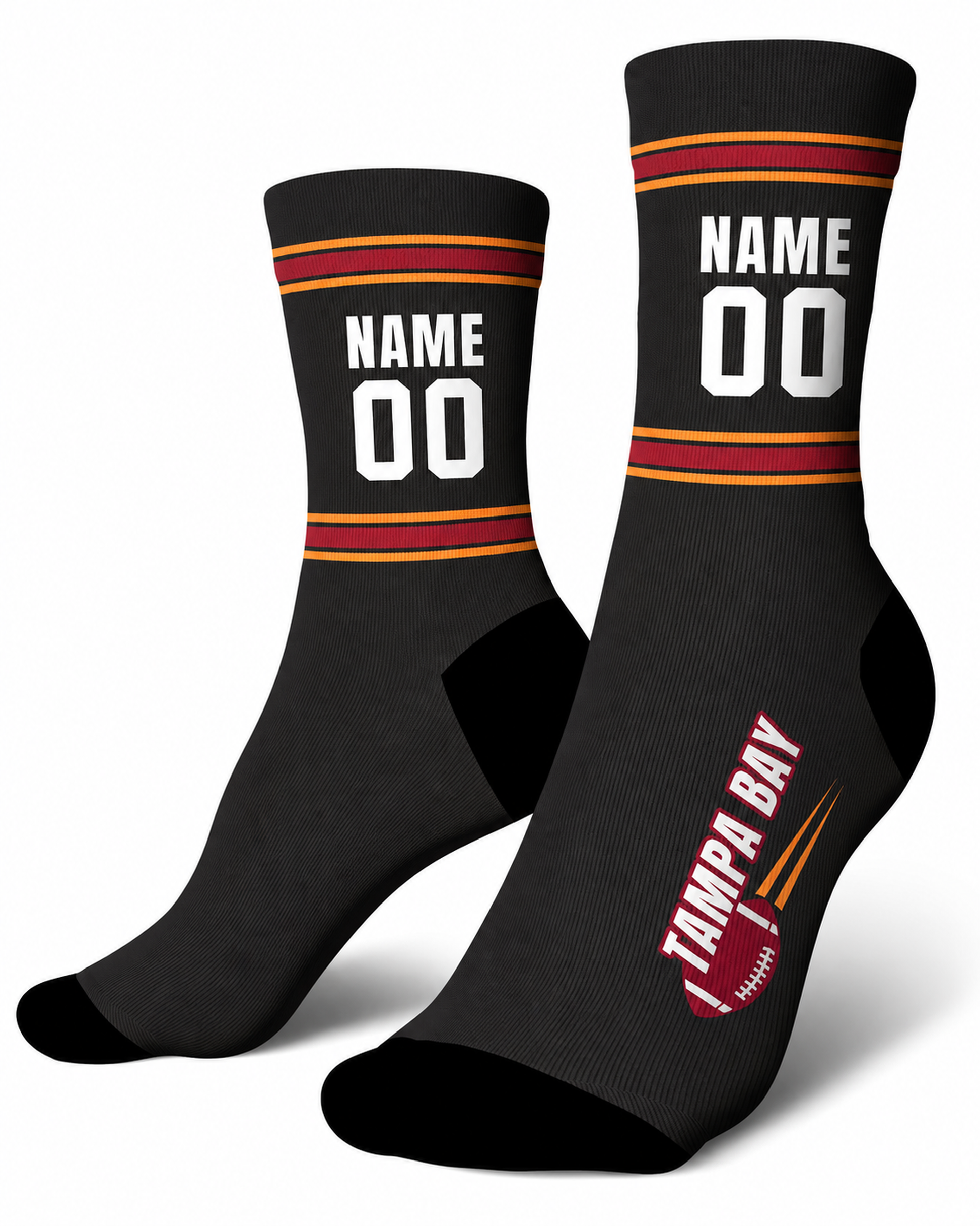 Custom City Sports Socks Tampa Bay Brown - Personalized Name Number