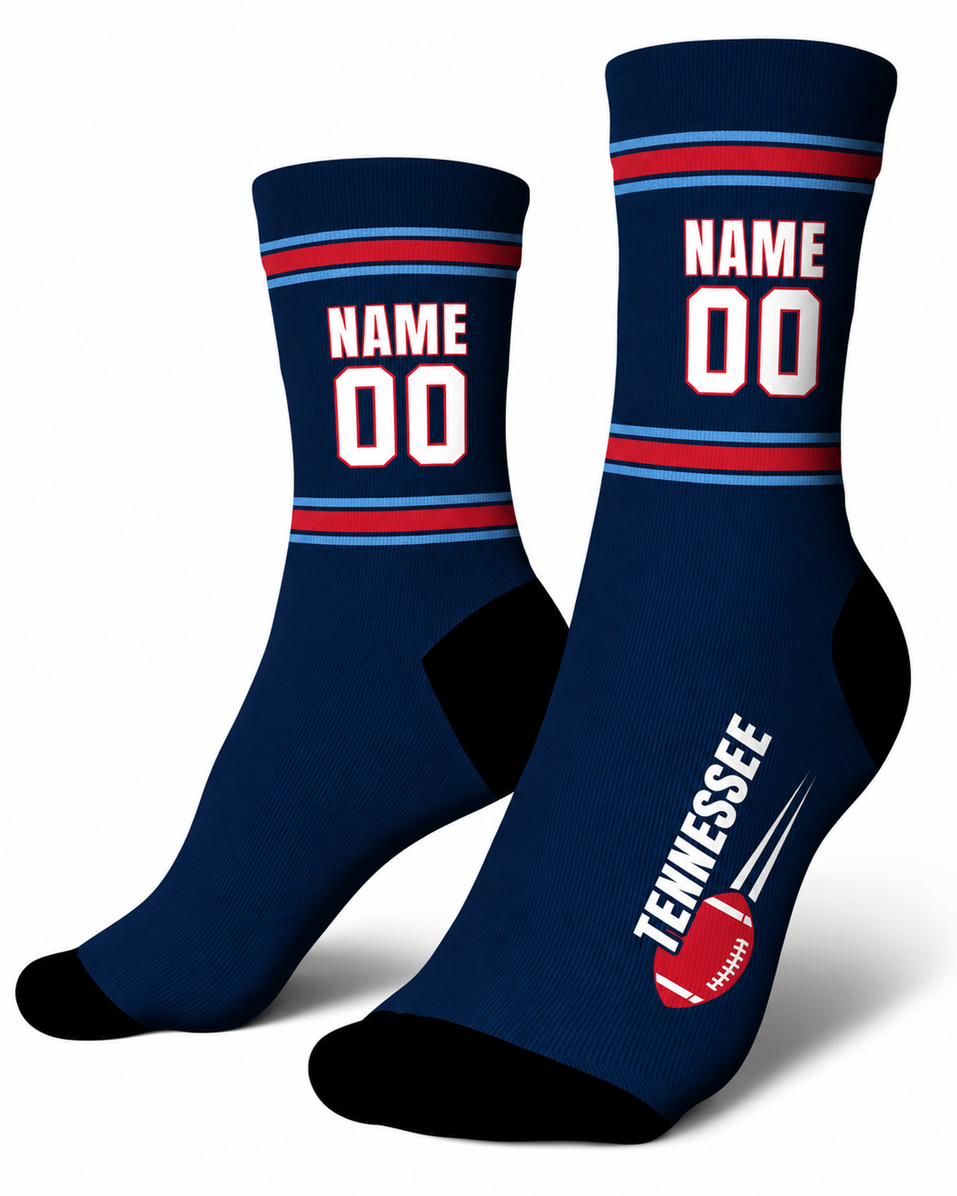 Custom City Sports Socks Tennessee Blue - Personalized Name Number