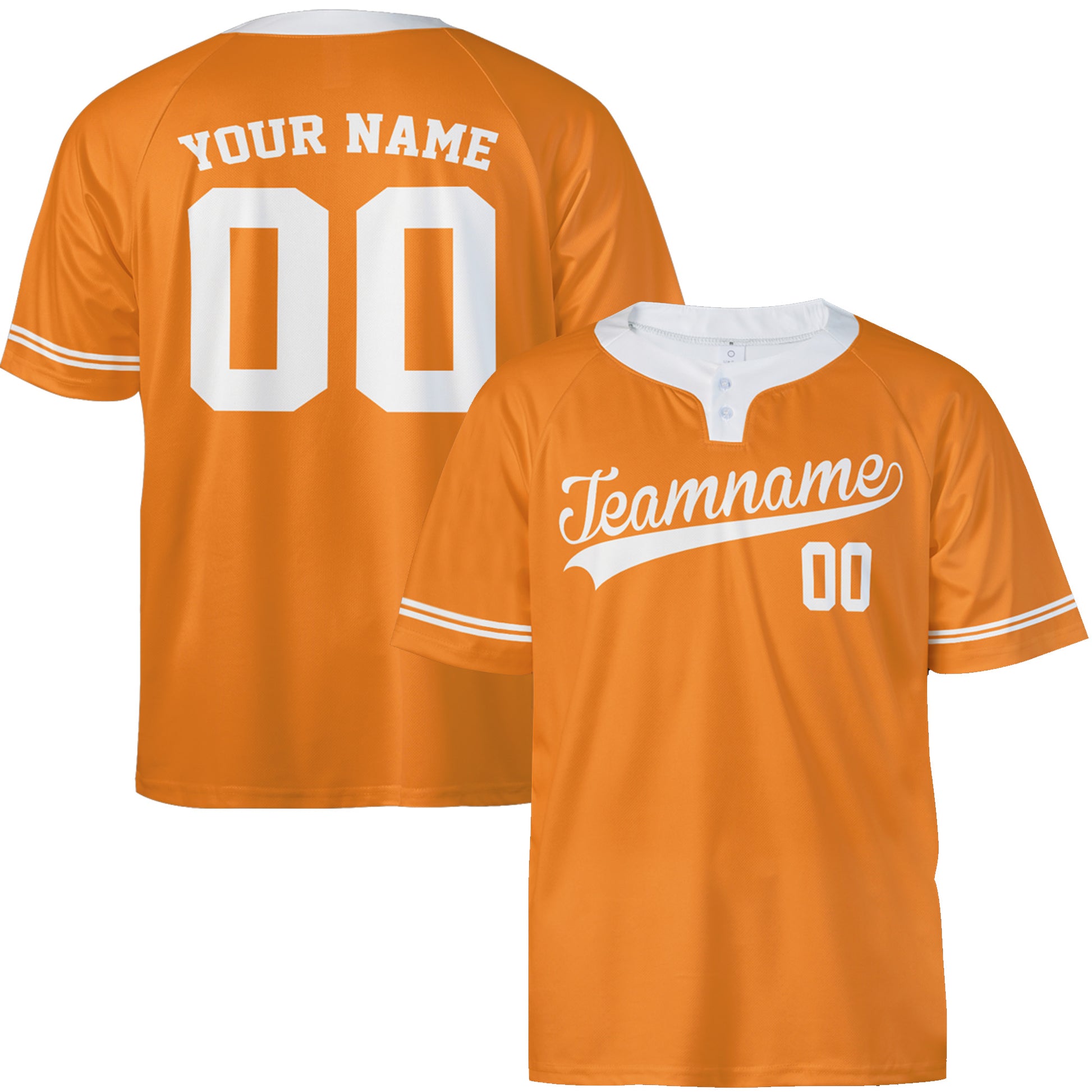 Custom Two Button Softball Jersey Tennessee Orange and White – Design Your Own