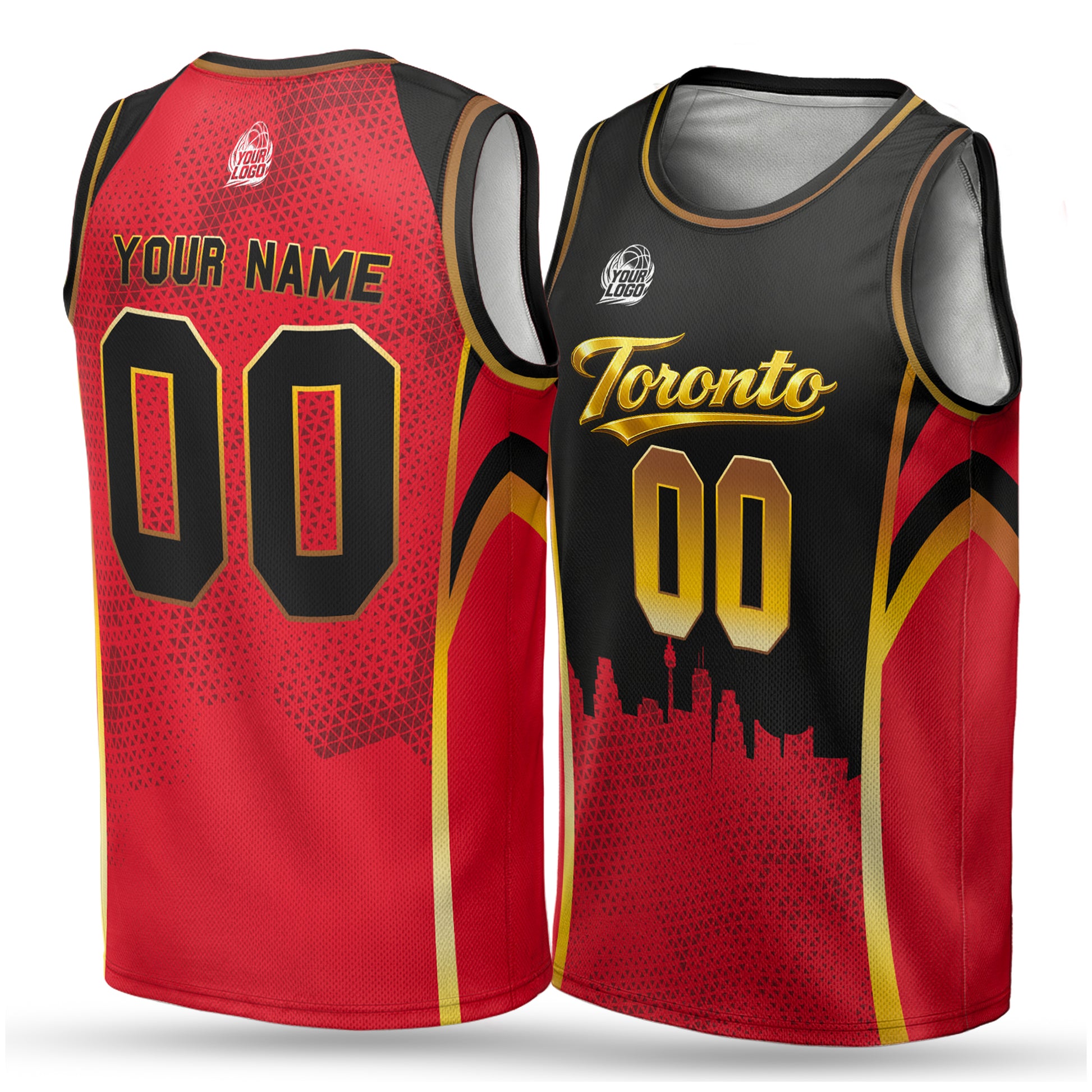 Custom City Basketball Jersey Toronto Design - Add Your Name and Number