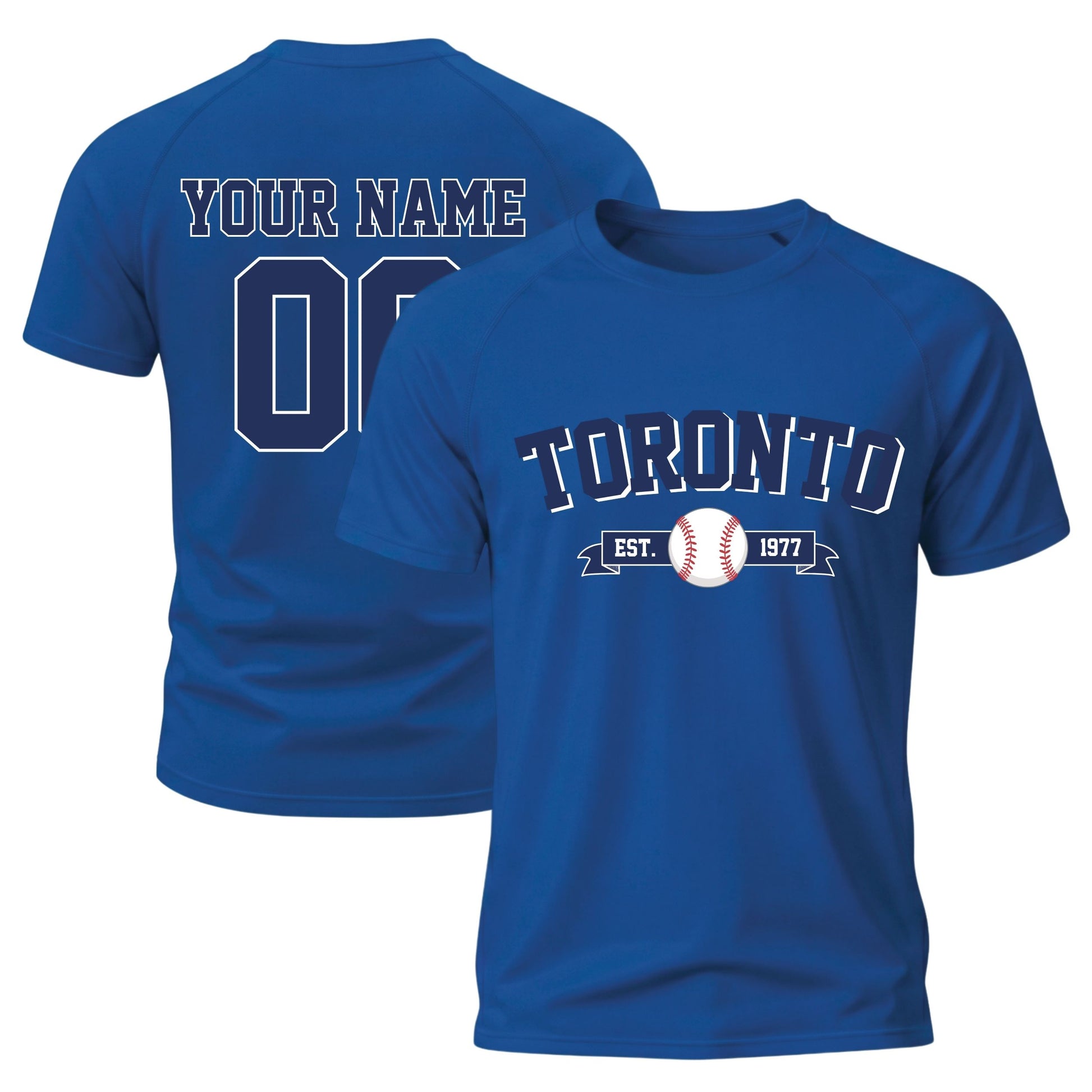 Custom City T-Shirt Baseball Style Toronto - Personalized Name Number