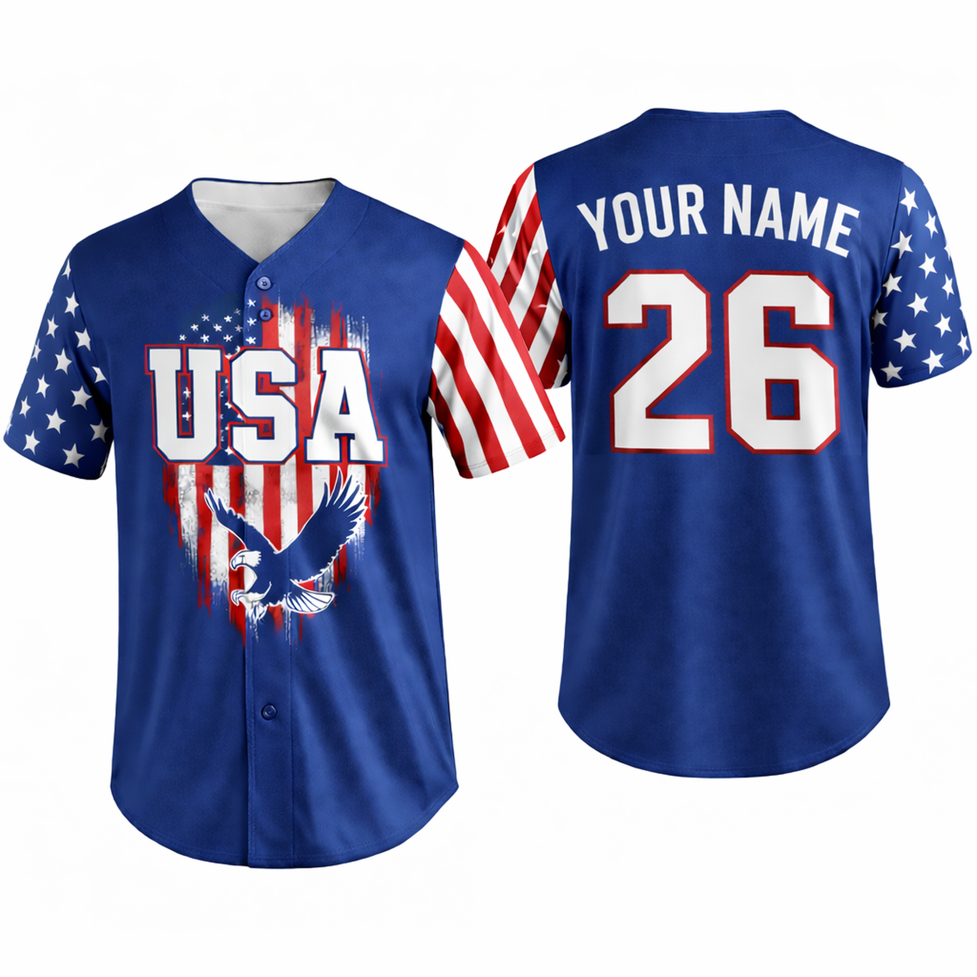 Custom USA 250th Anniversary Baseball Jersey Freedom Eagle - Design Your Own