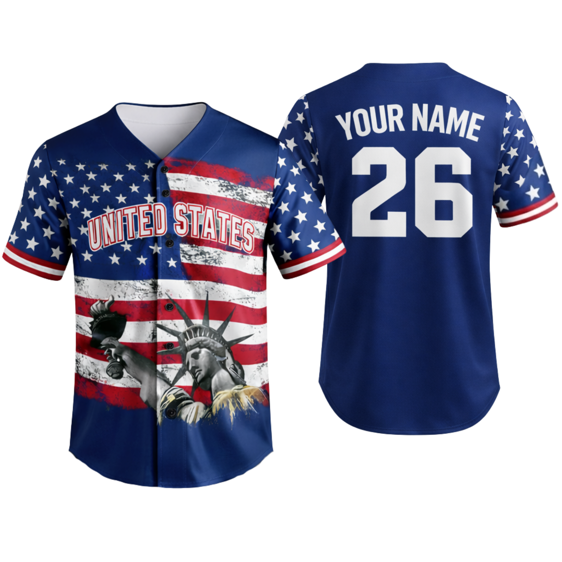 Custom USA 250th Anniversary Baseball Jersey Lady Liberty - Design Your Own
