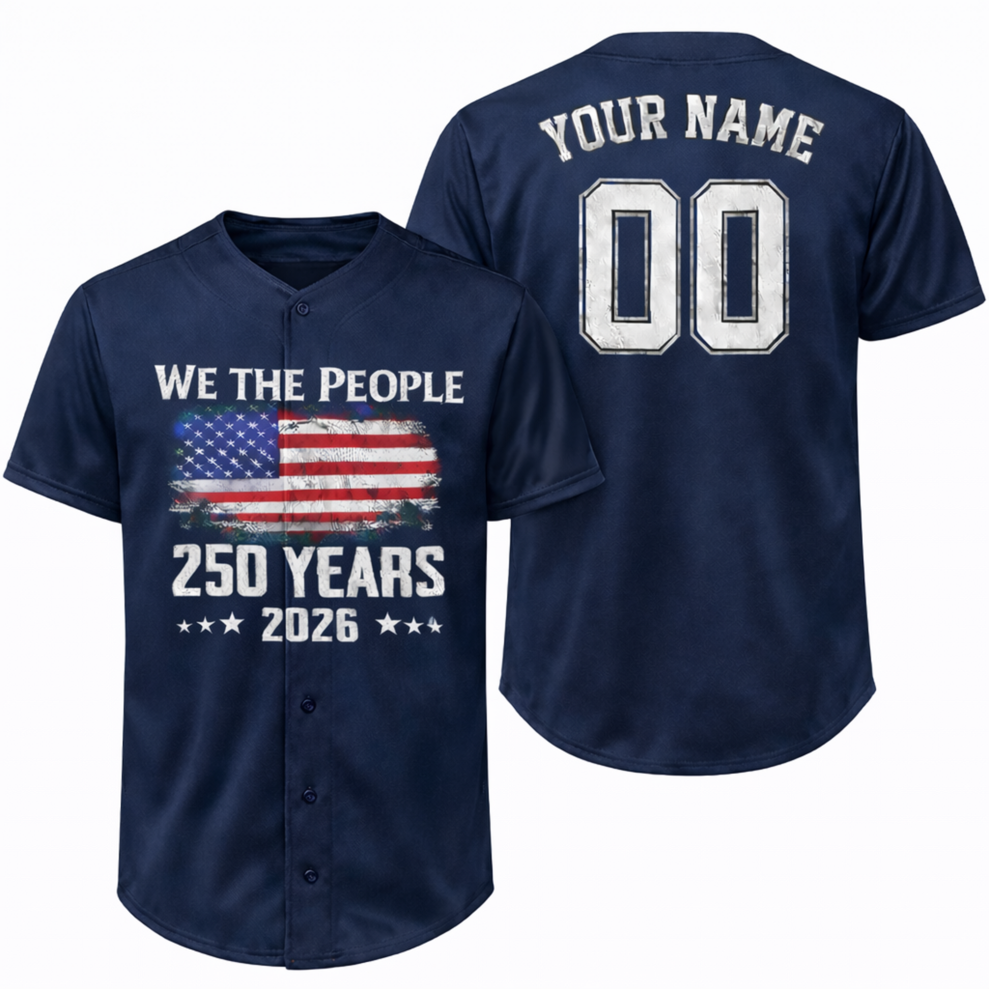Custom USA 250th Anniversary Baseball Jersey We The People - Design Your Own