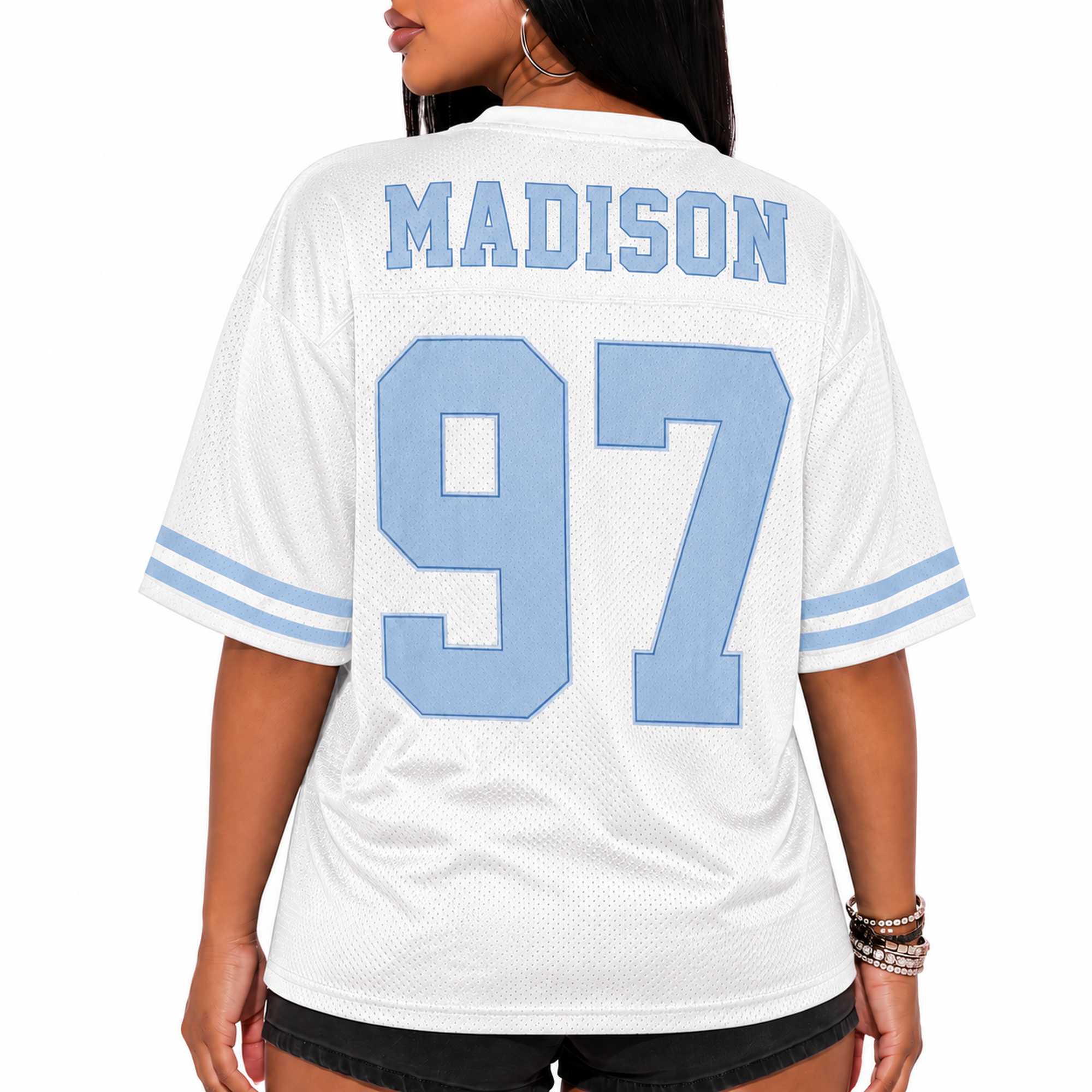 Custom Drop Shoulder Football Jersey White - Design Your Own