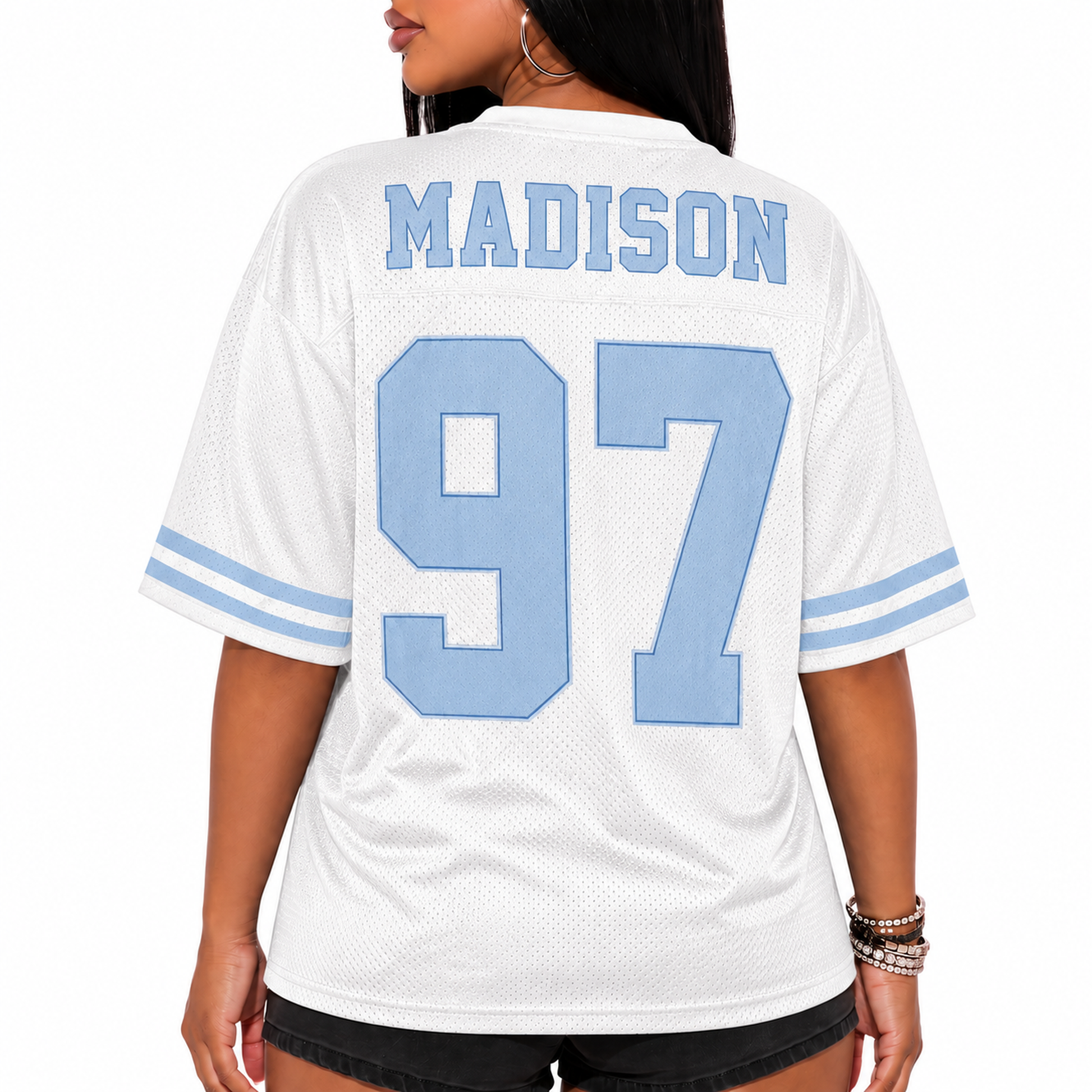Custom Drop Shoulder Football Jersey White - Design Your Own