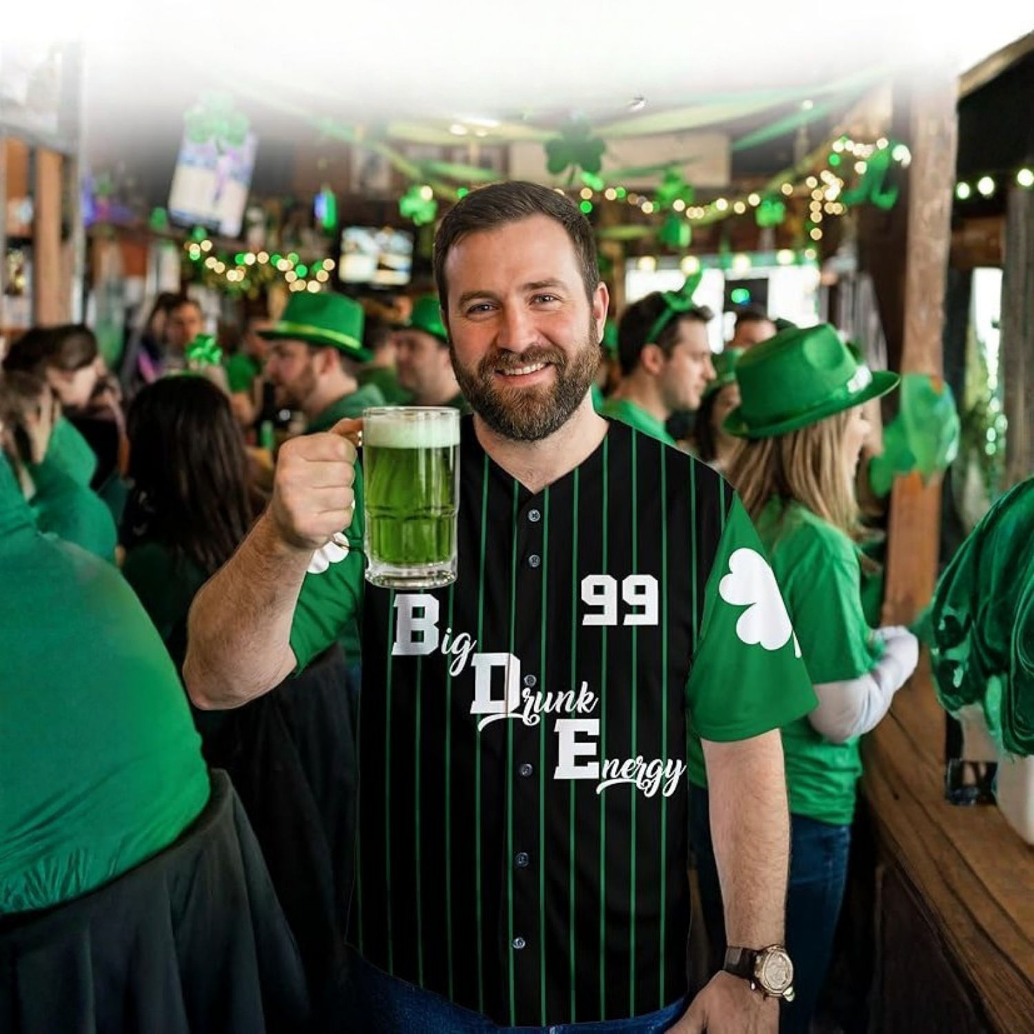 Custom St. Patrick's Day Baseball Jersey I Love Beer 2 - Design Your Own