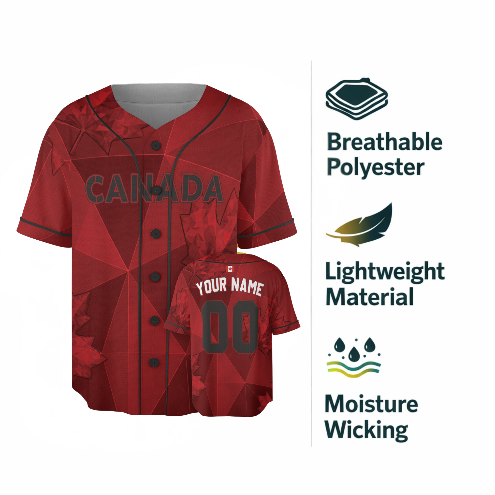 Custom Canada Baseball Jersey Canadian Fan Maple Strike – Personalized Name Number