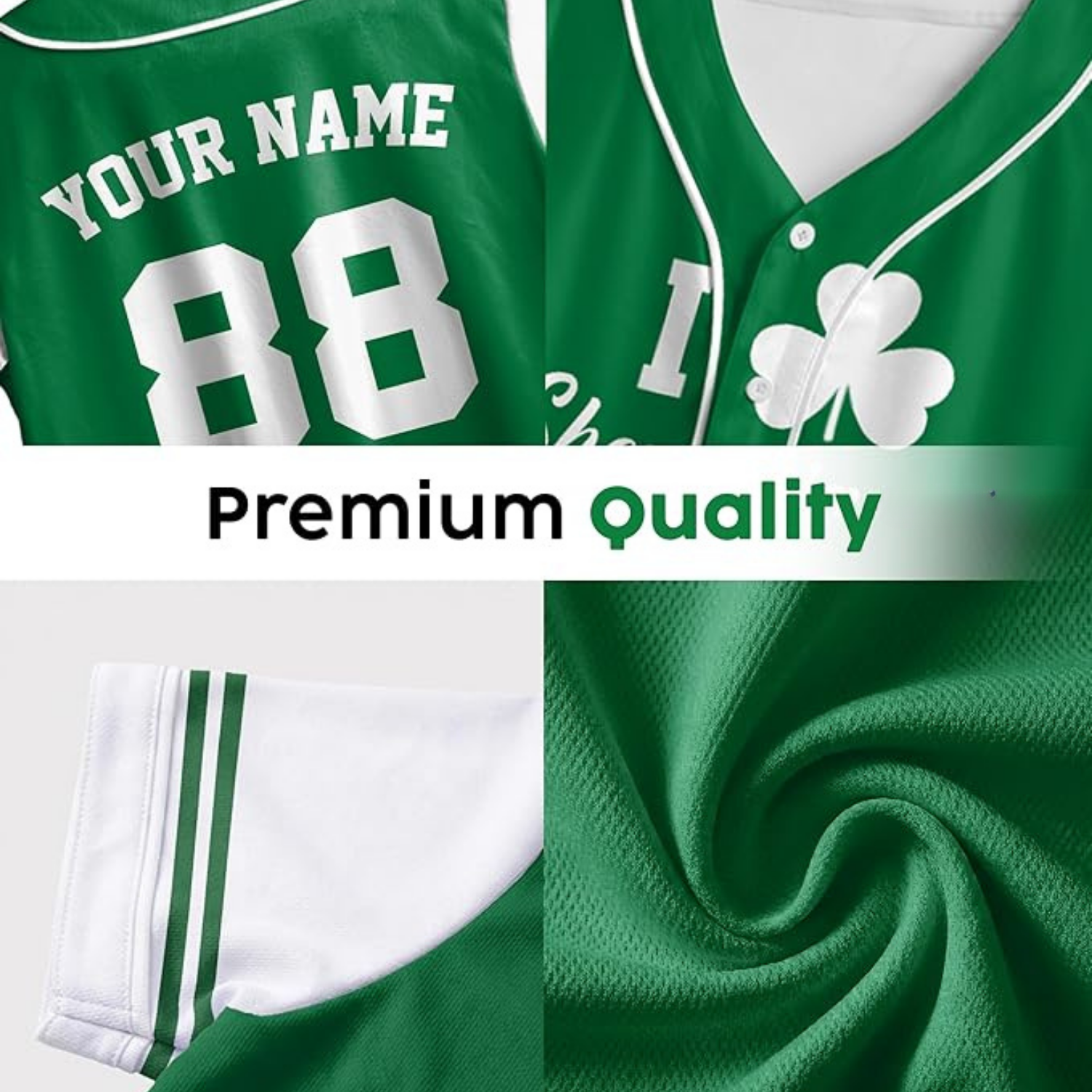 Custom St. Patrick's Day Women's Crop Baseball Jersey Lucky Charm - Design Your Own