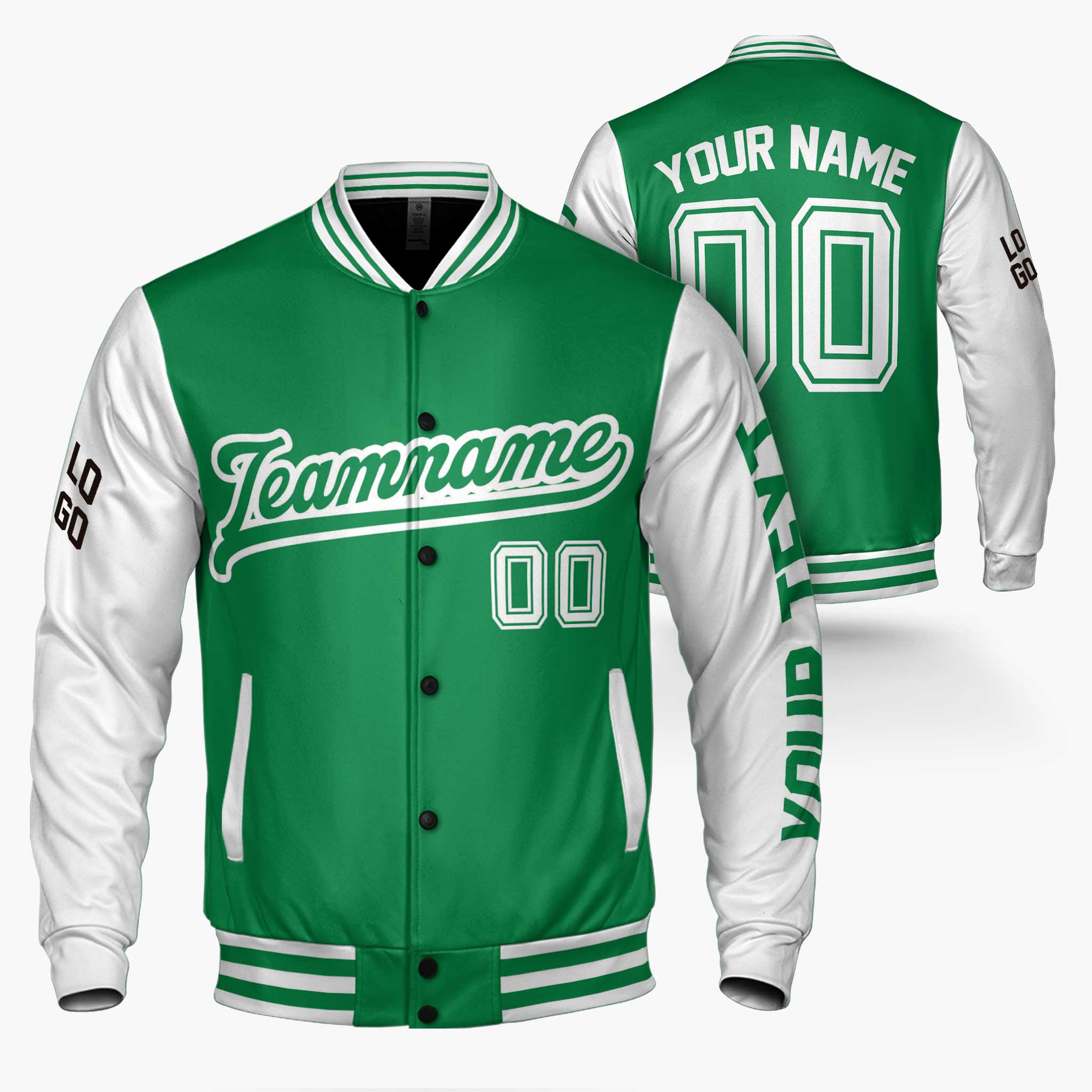 Custom Green Varsity Baseball Jackets