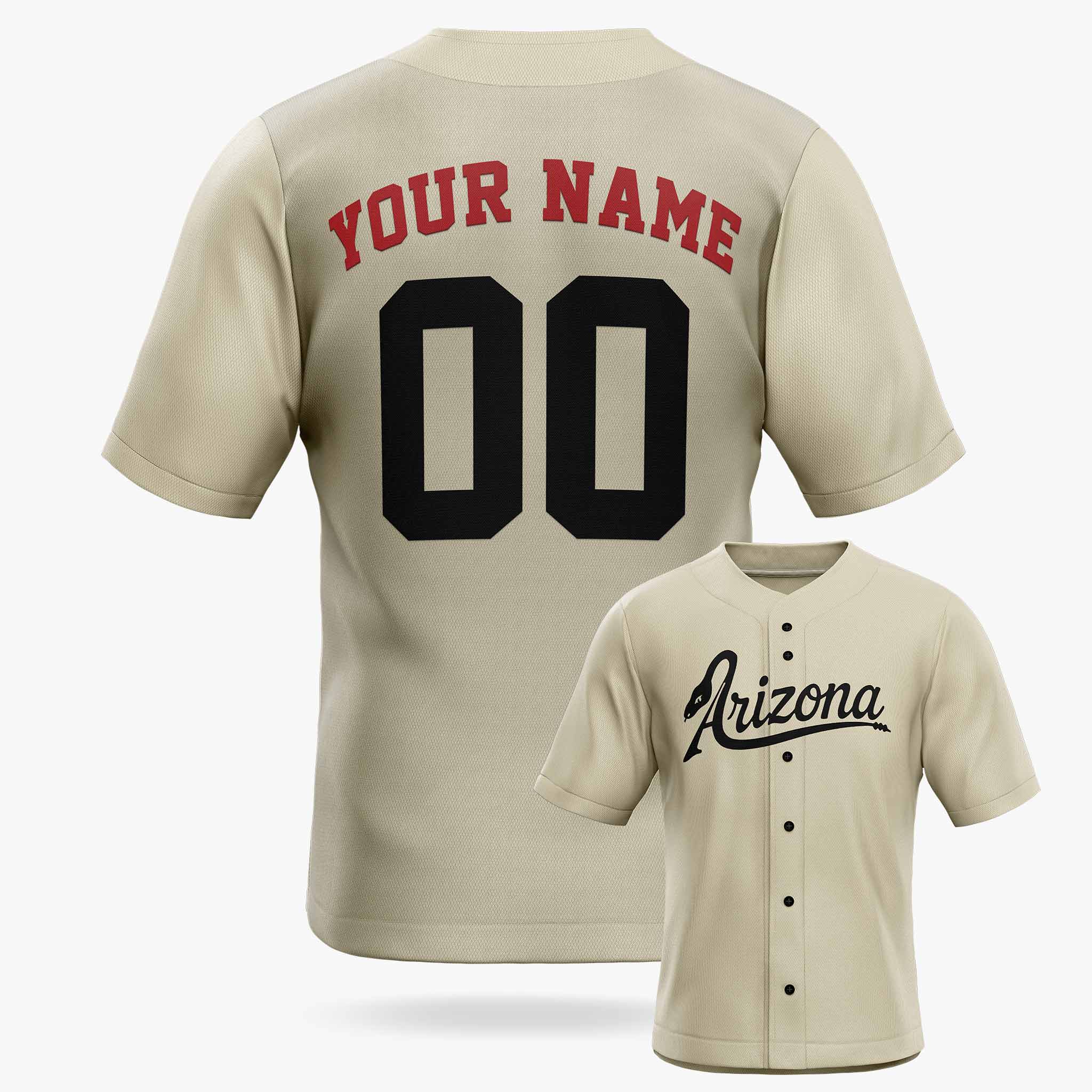 Custom City Baseball Jersey - Arizona Beige - Design Your Own