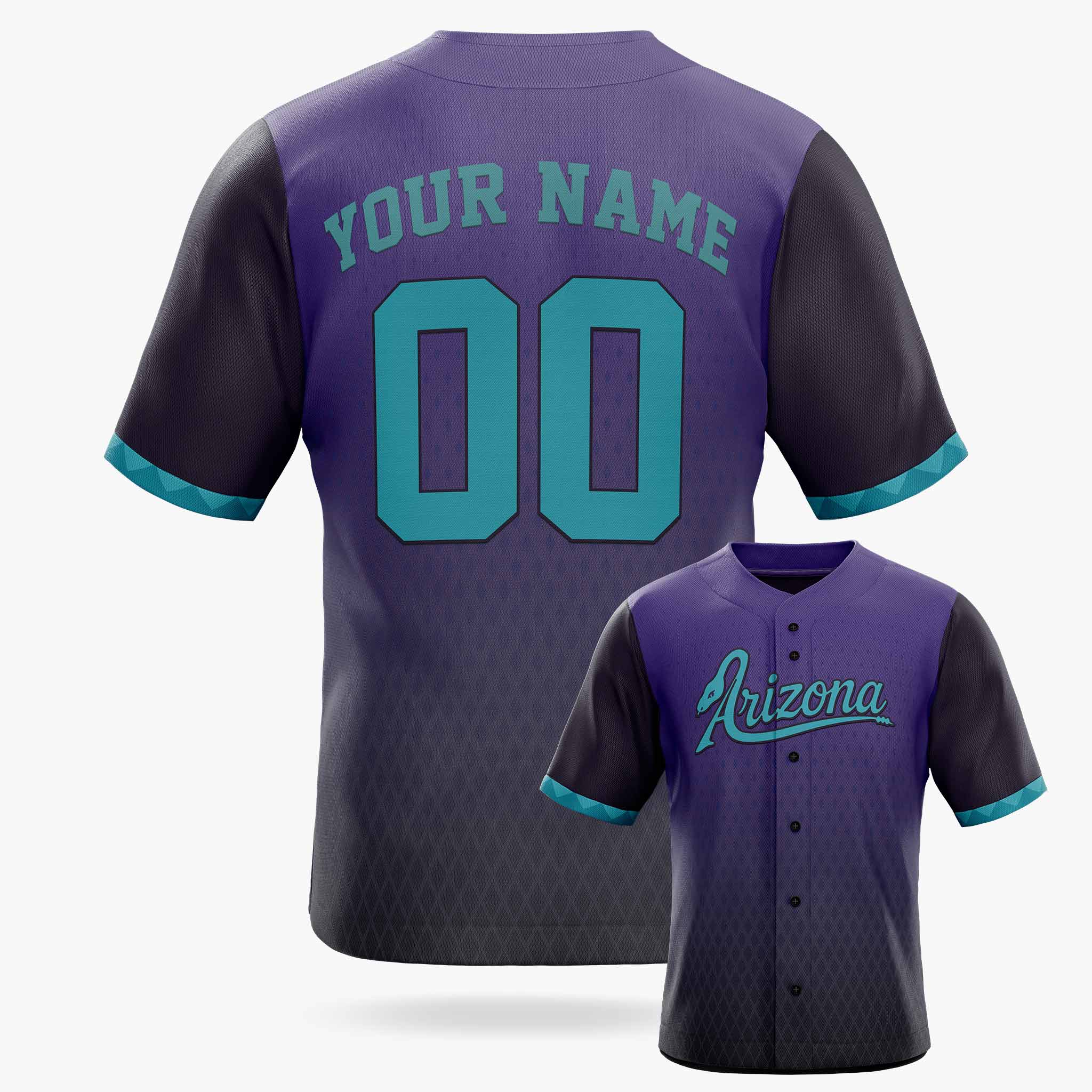 Custom City Baseball Jersey - Arizona Purple - Design Your Own