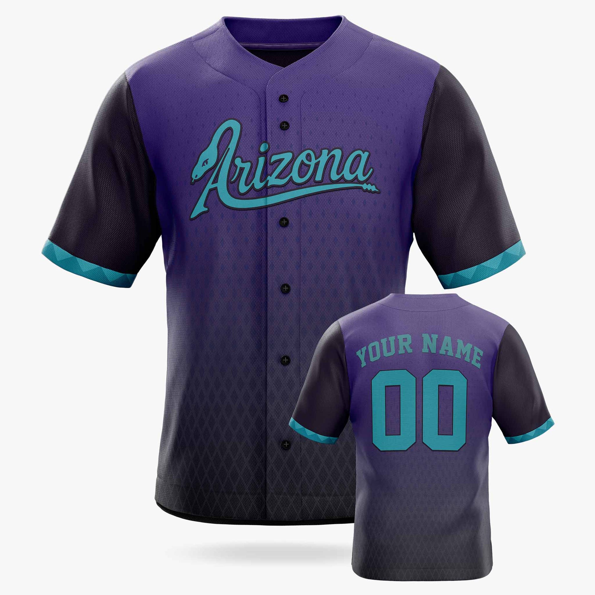 Custom City Baseball Jersey - Arizona Purple - Design Your Own