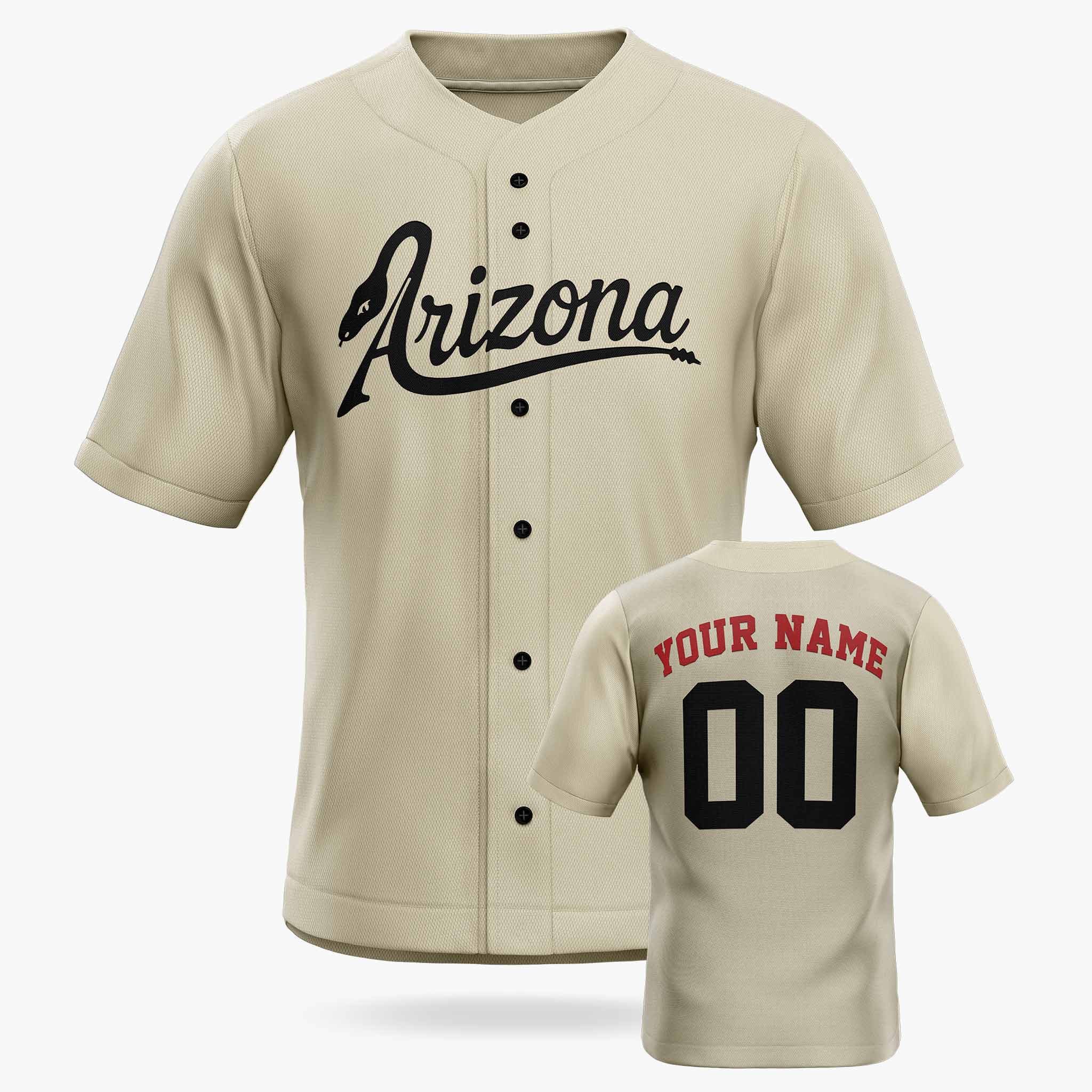 Custom City Baseball Jersey - Arizona Beige - Design Your Own